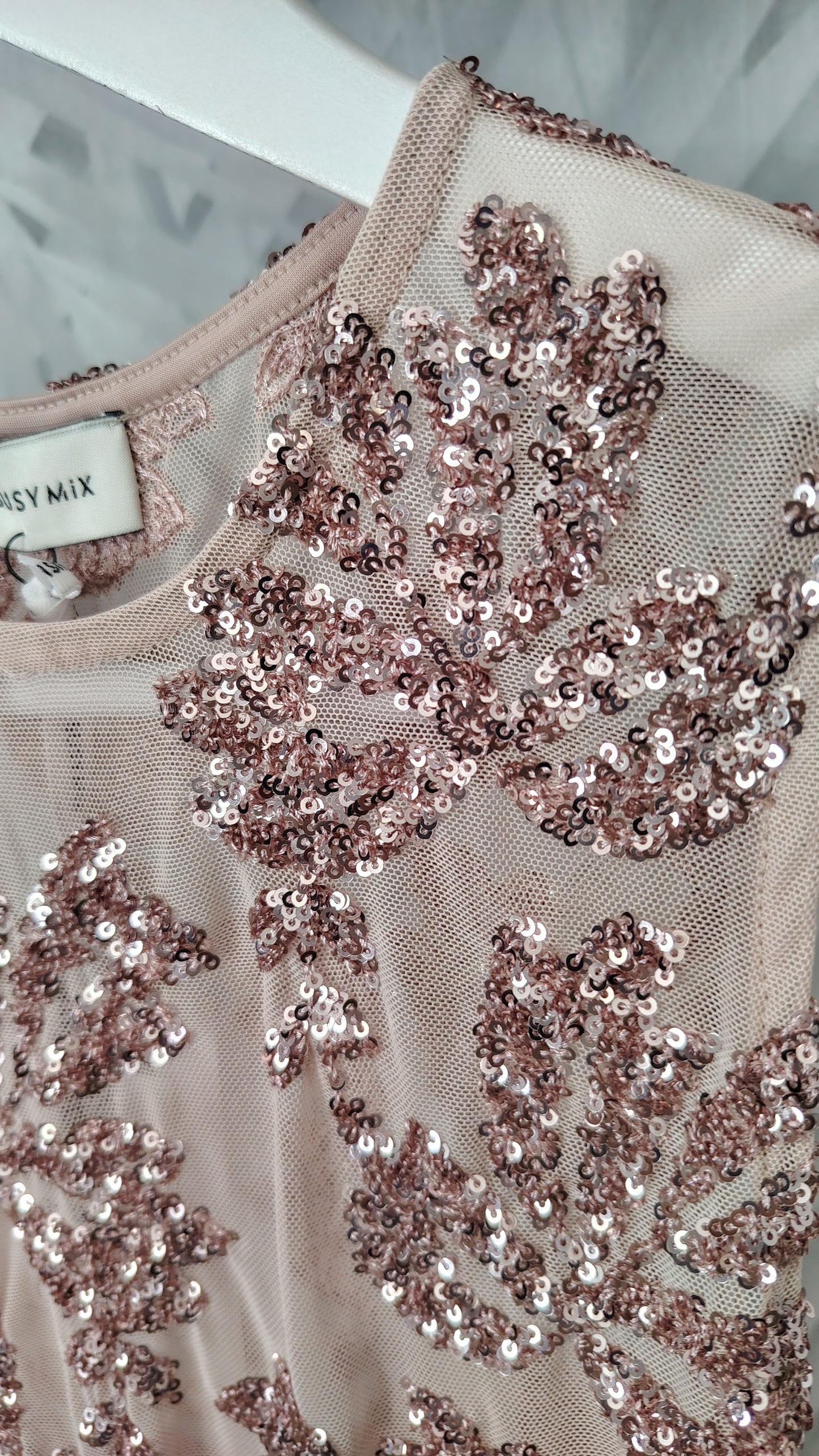 Canotta tulle e paillettes