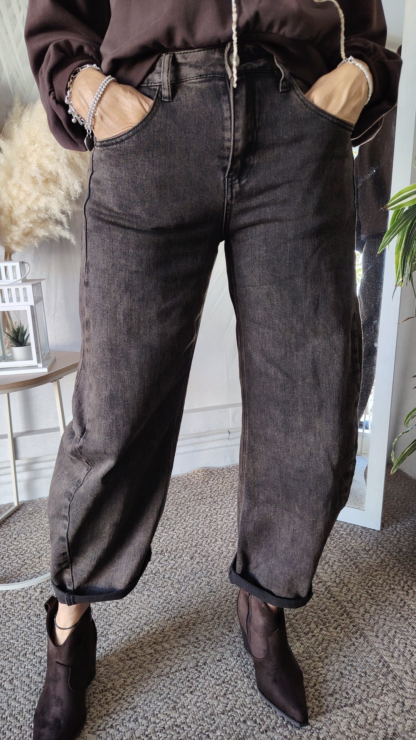 Jeans lavaggio marrone