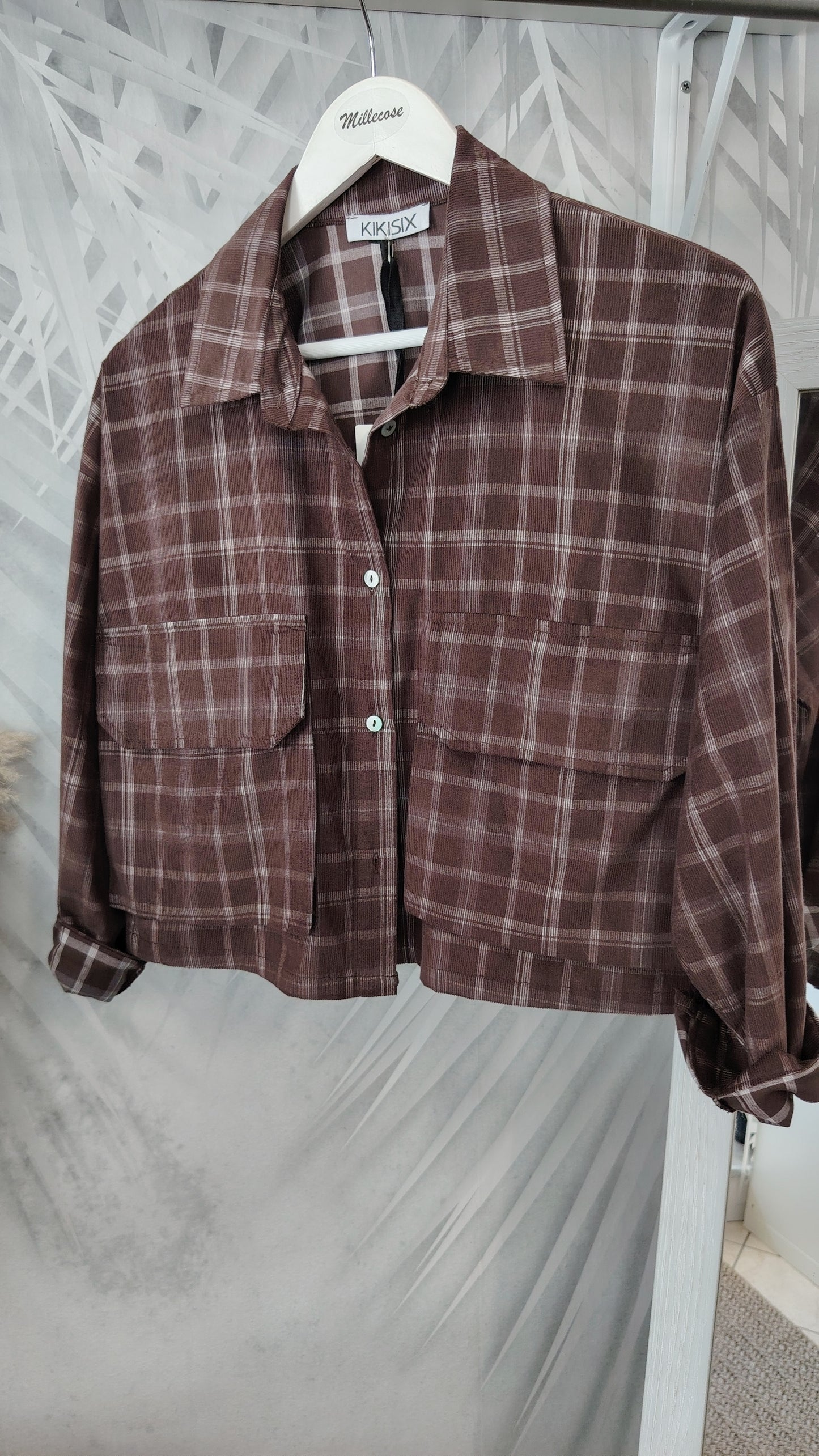 Camicia crop quadri