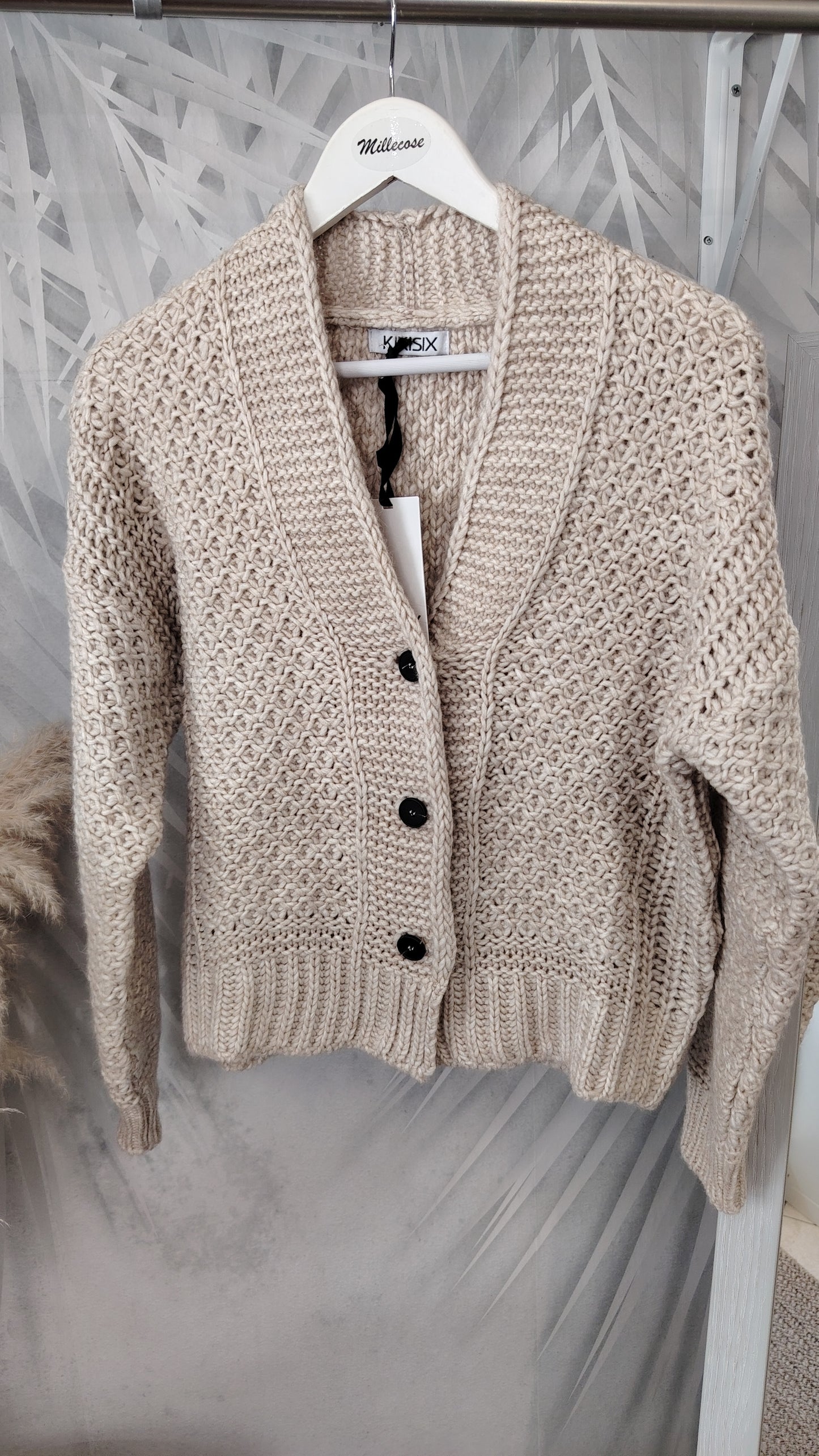 Cardigan costa perlata