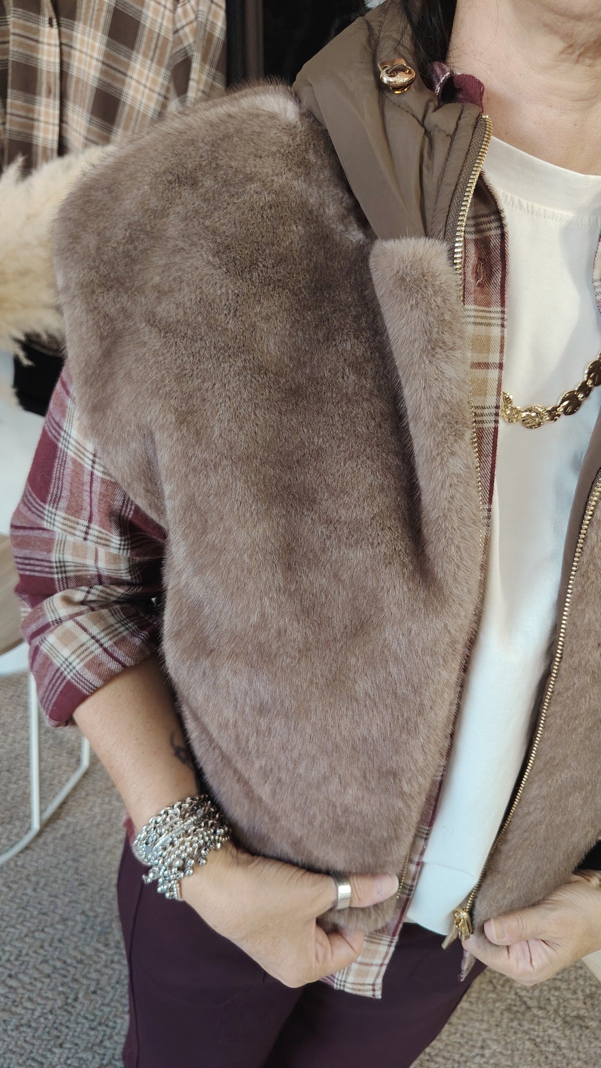 Gilet ecofur double face