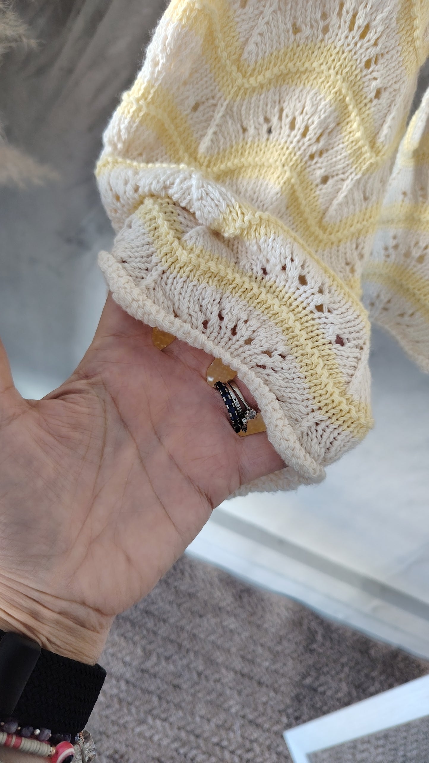Pull punto pavone bicolore