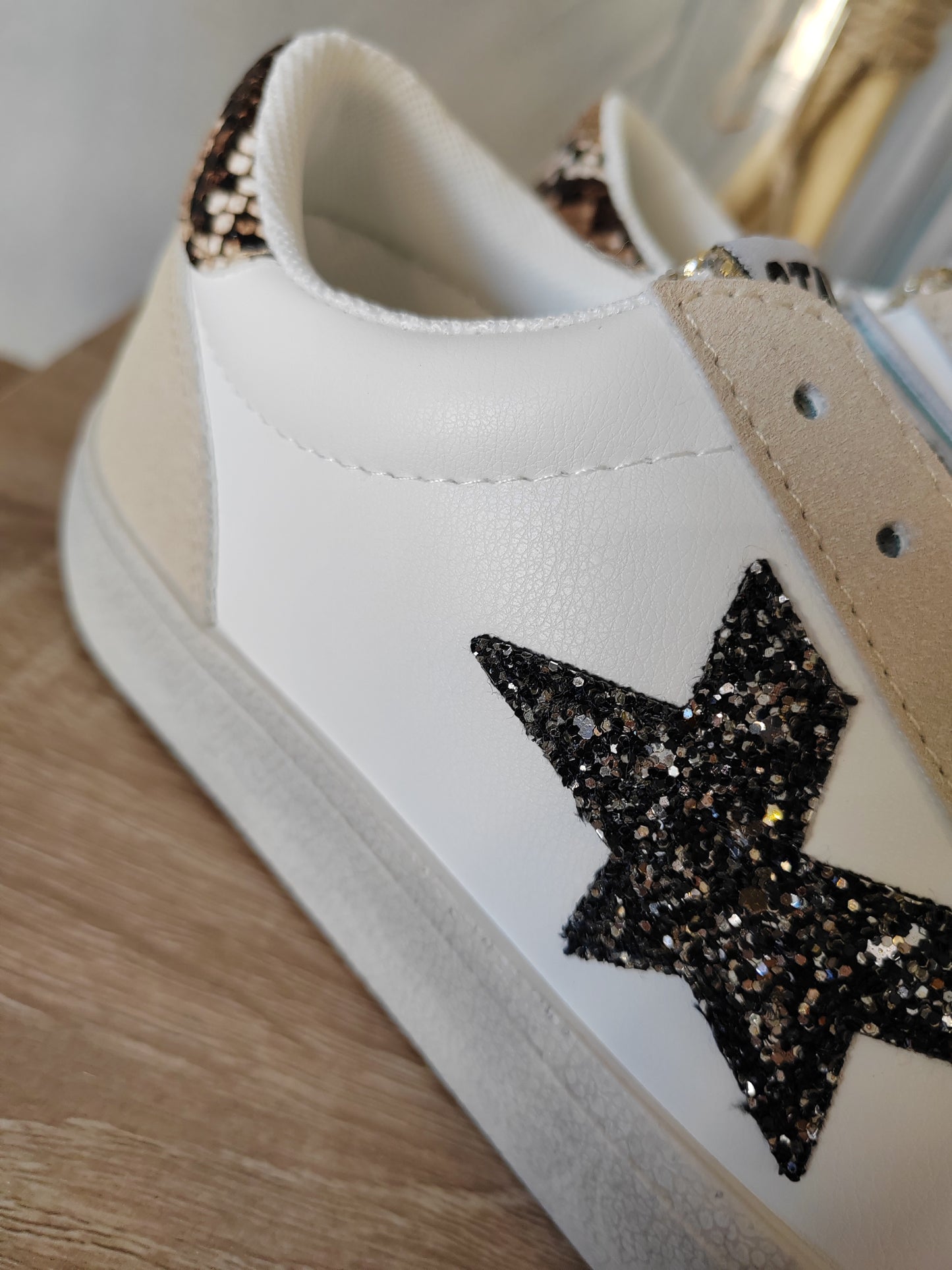 Sneakers ecopelle glitter