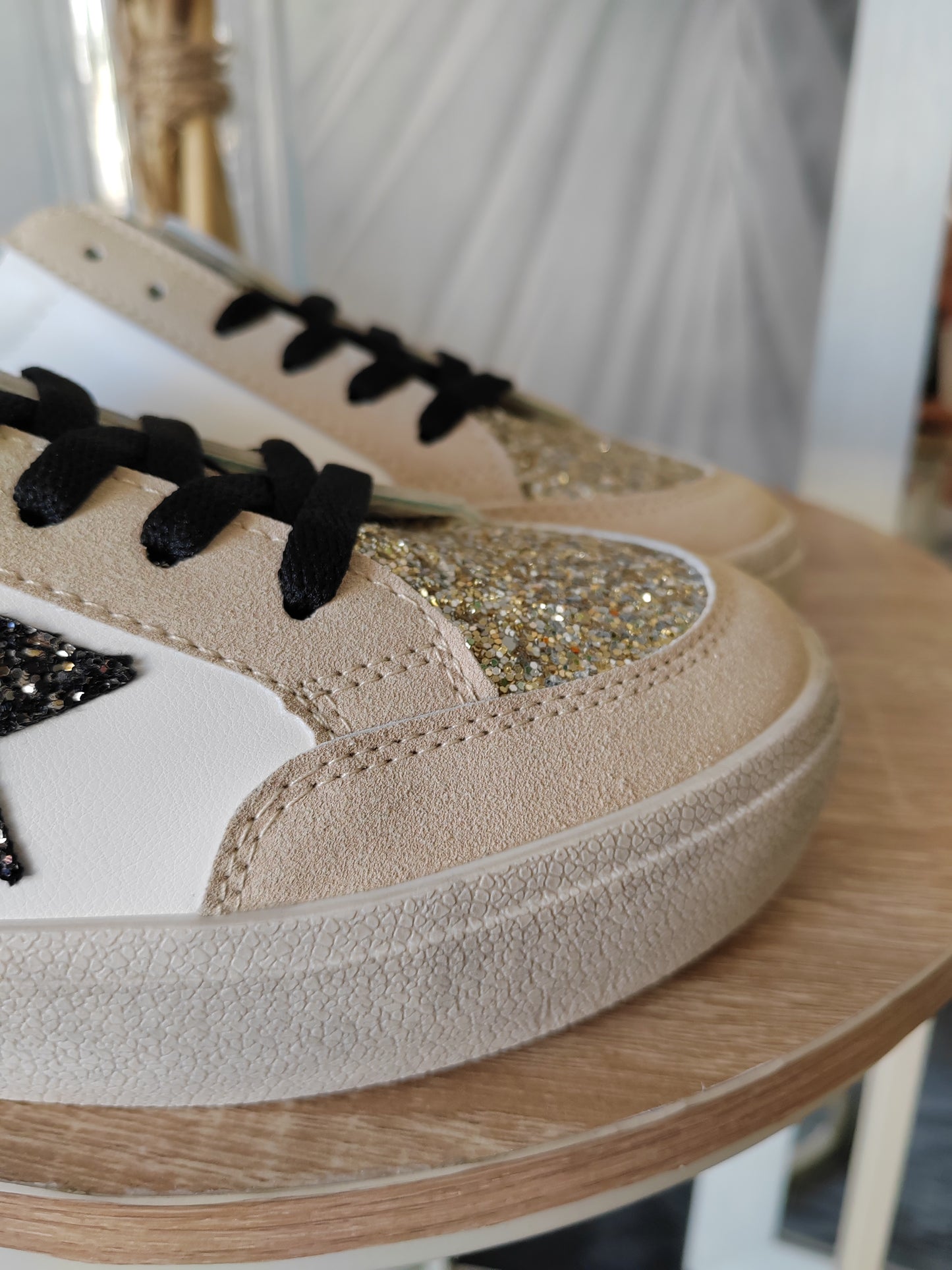 Sneakers ecopelle glitter