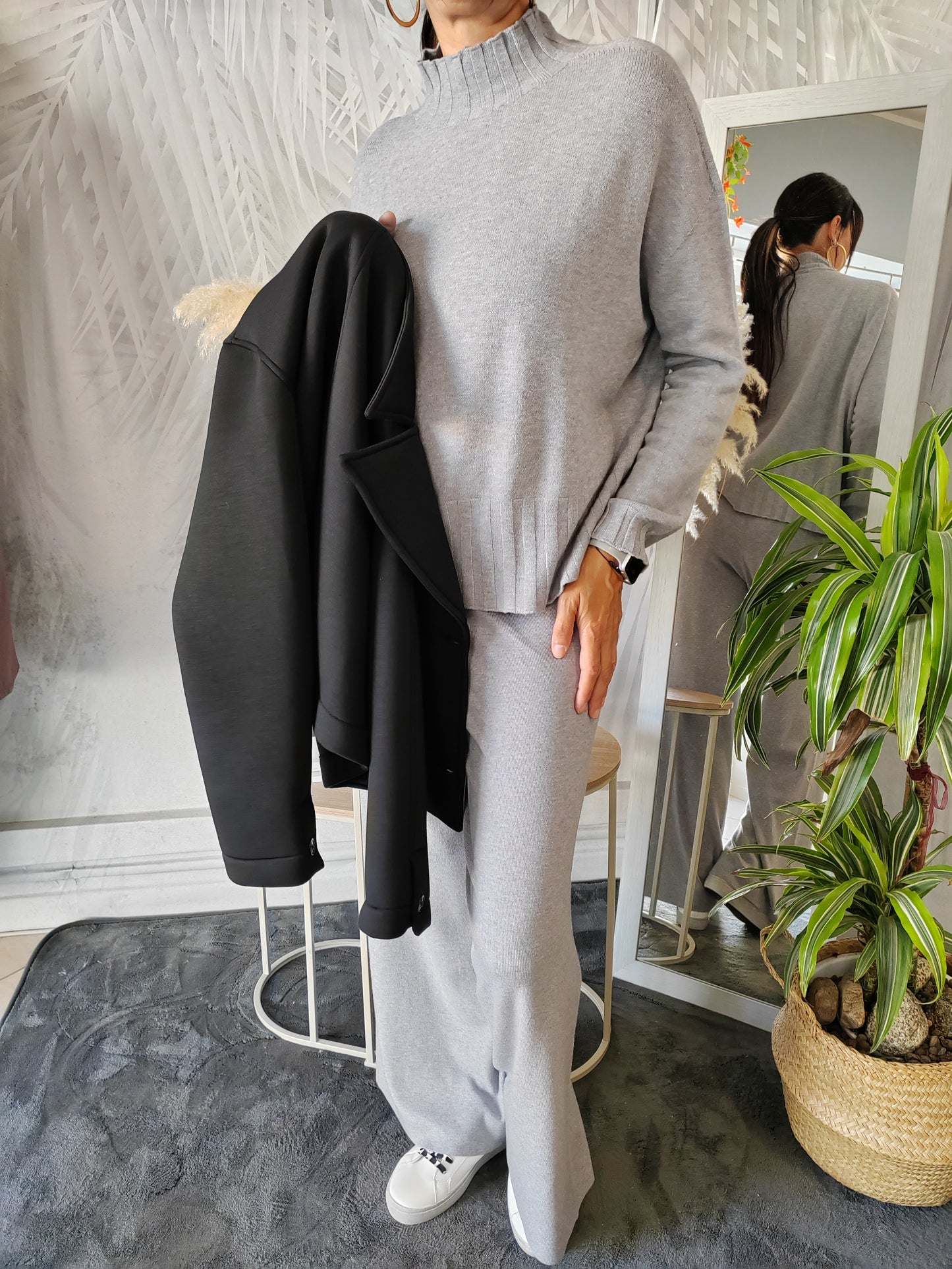 Pantalone palazzo in maglia