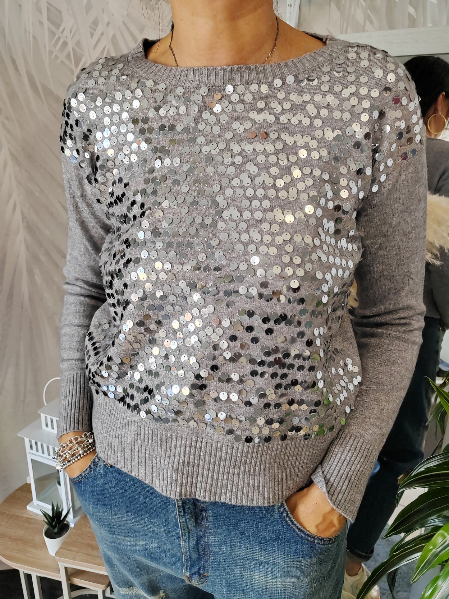 Pull scatolina paillettes