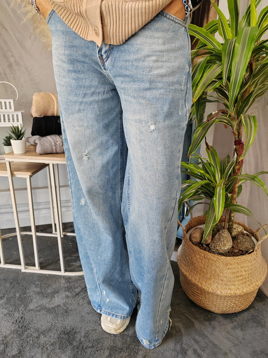 Jeans palazzo sdrucito