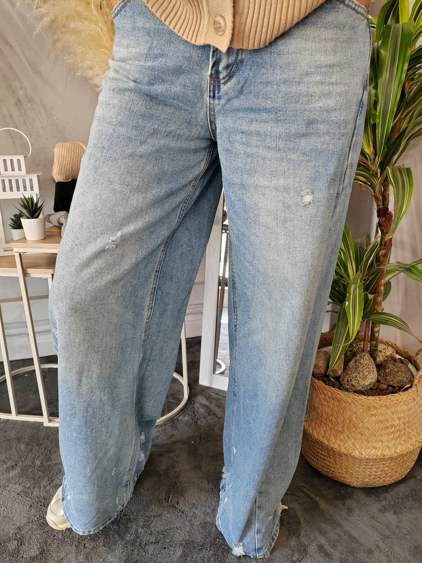 Jeans palazzo sdrucito