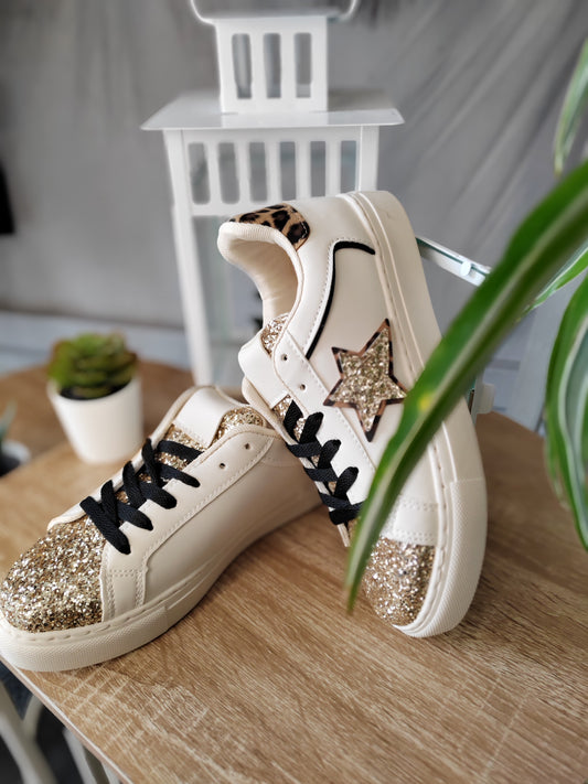 Sneakers ecopelle stella oro