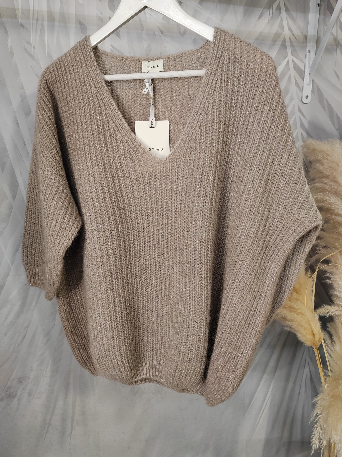 Pull misto mohair scollo V