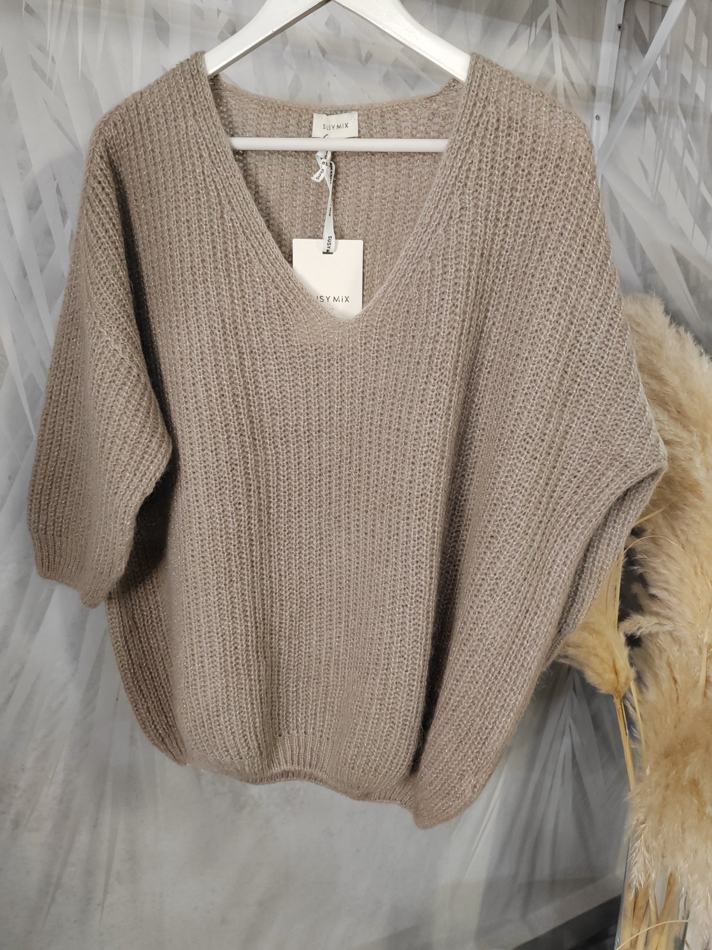 Pull misto mohair scollo V