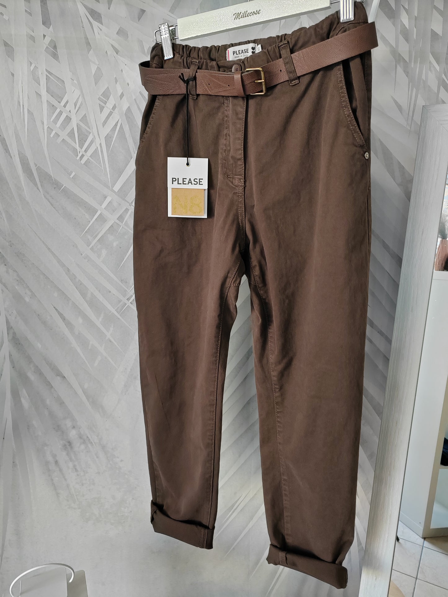 Pantaloni slouchy marroni