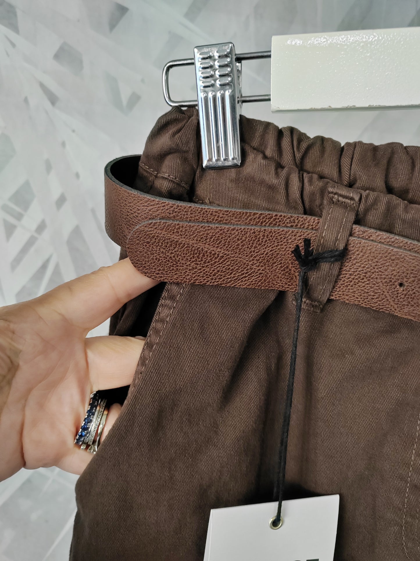 Pantaloni slouchy marroni