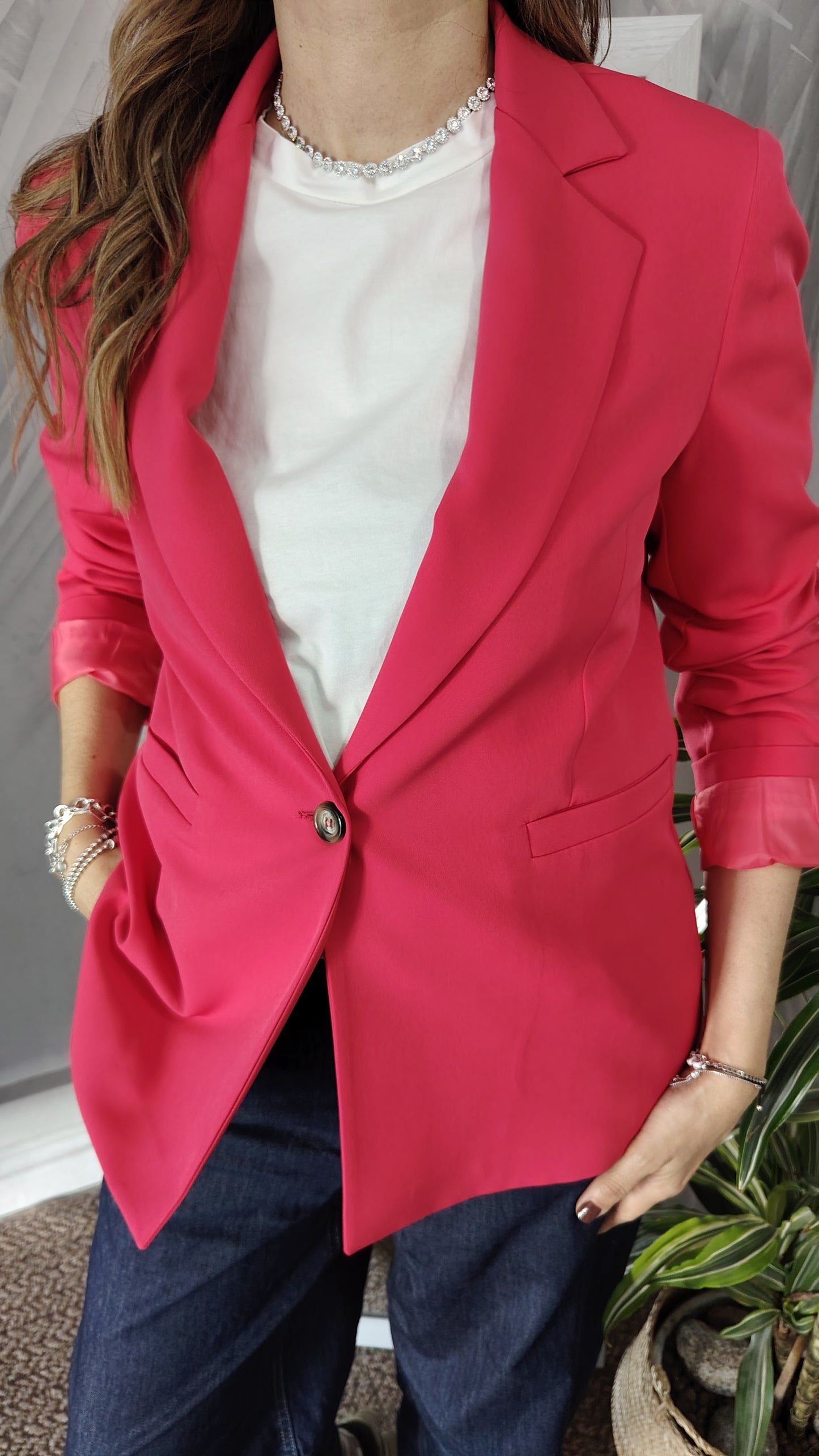Blazer foderato ad un bottone