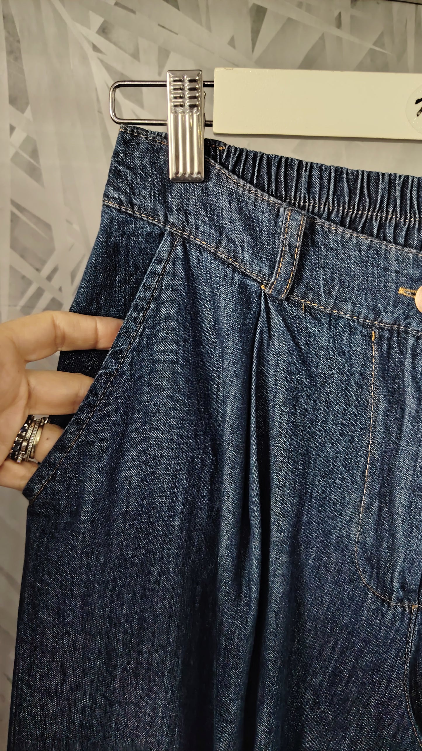 Pantalone palazzo in chambray