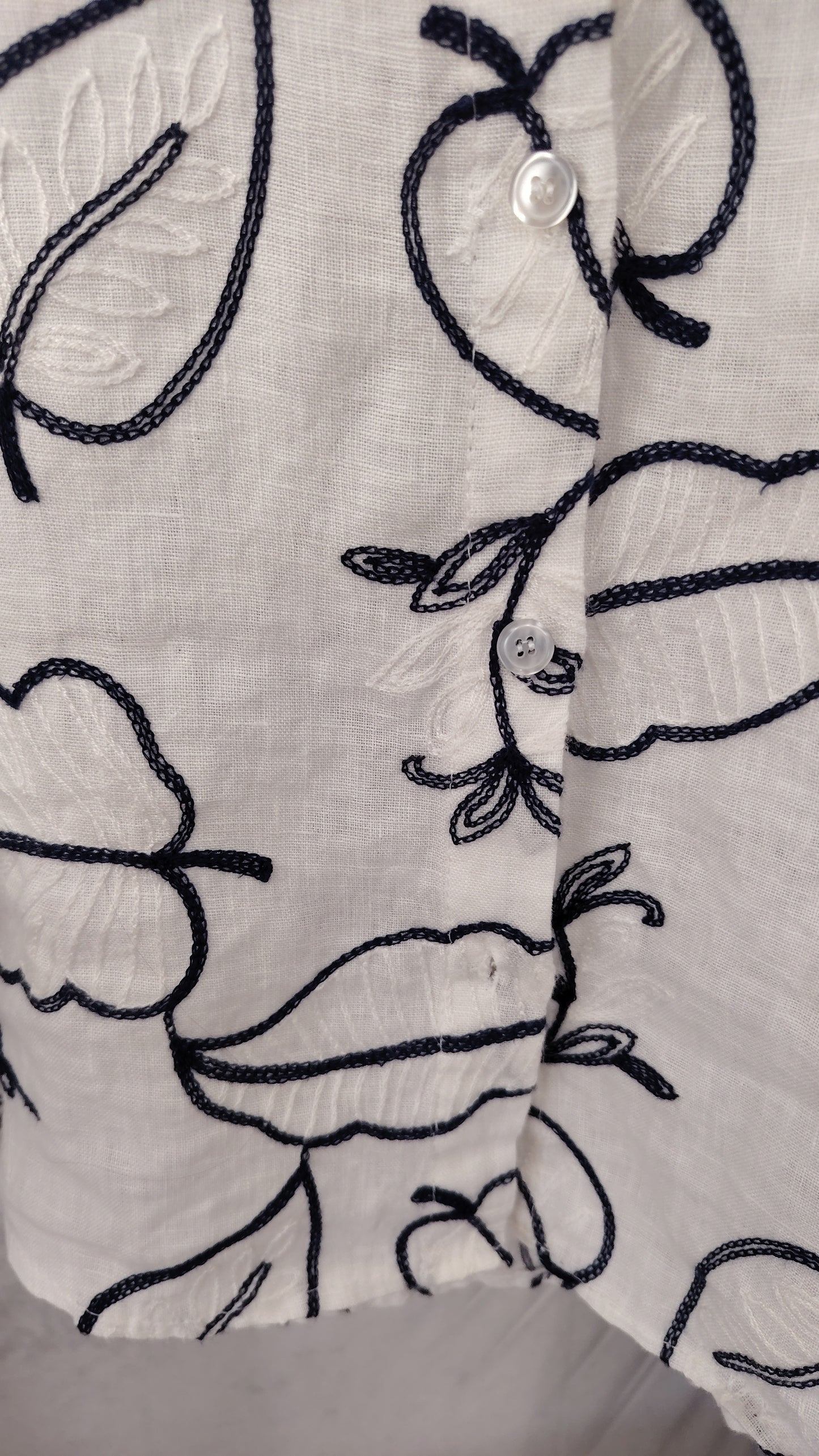 Camicia misto lino con ricami