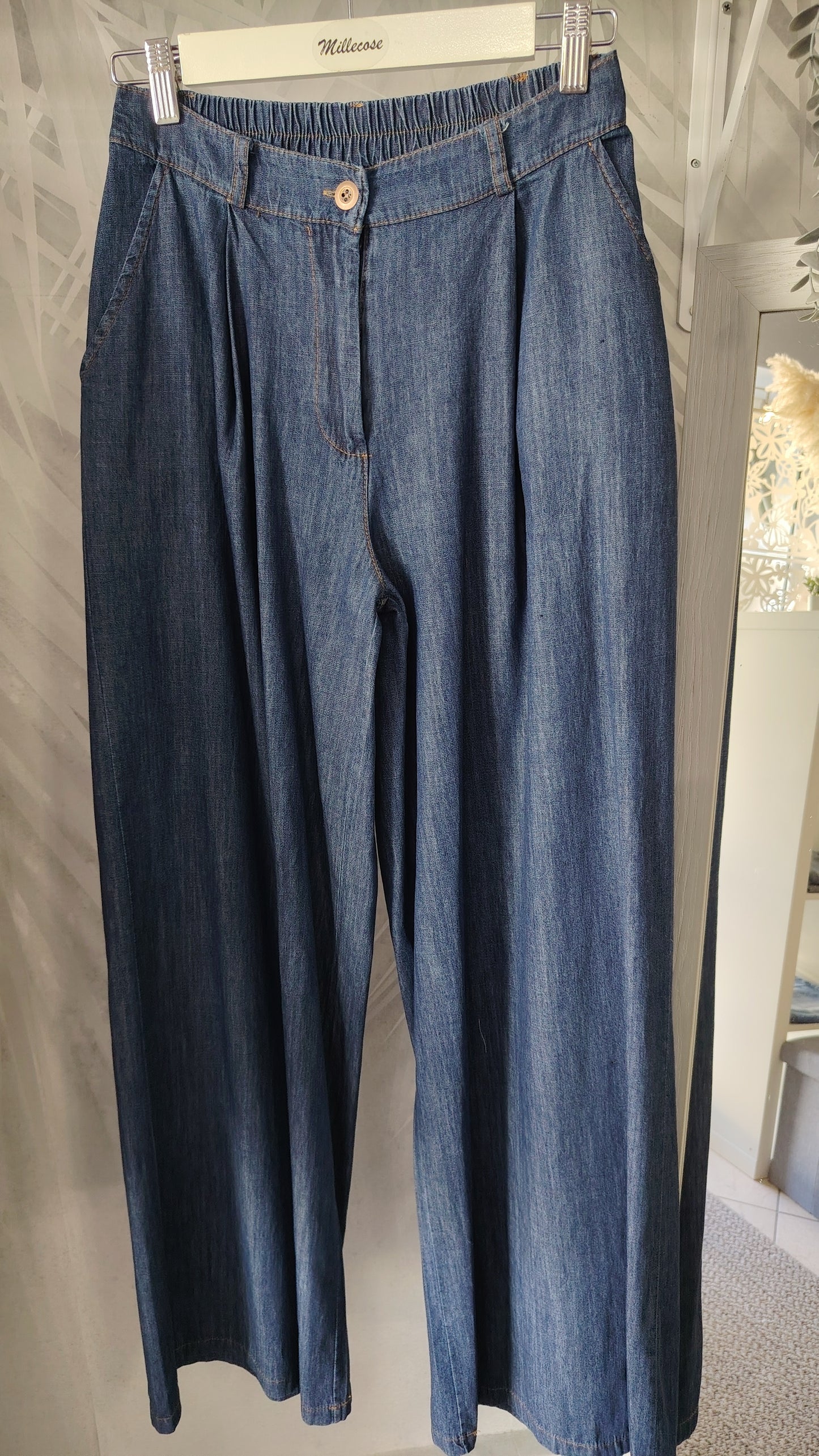 Pantalone palazzo in chambray