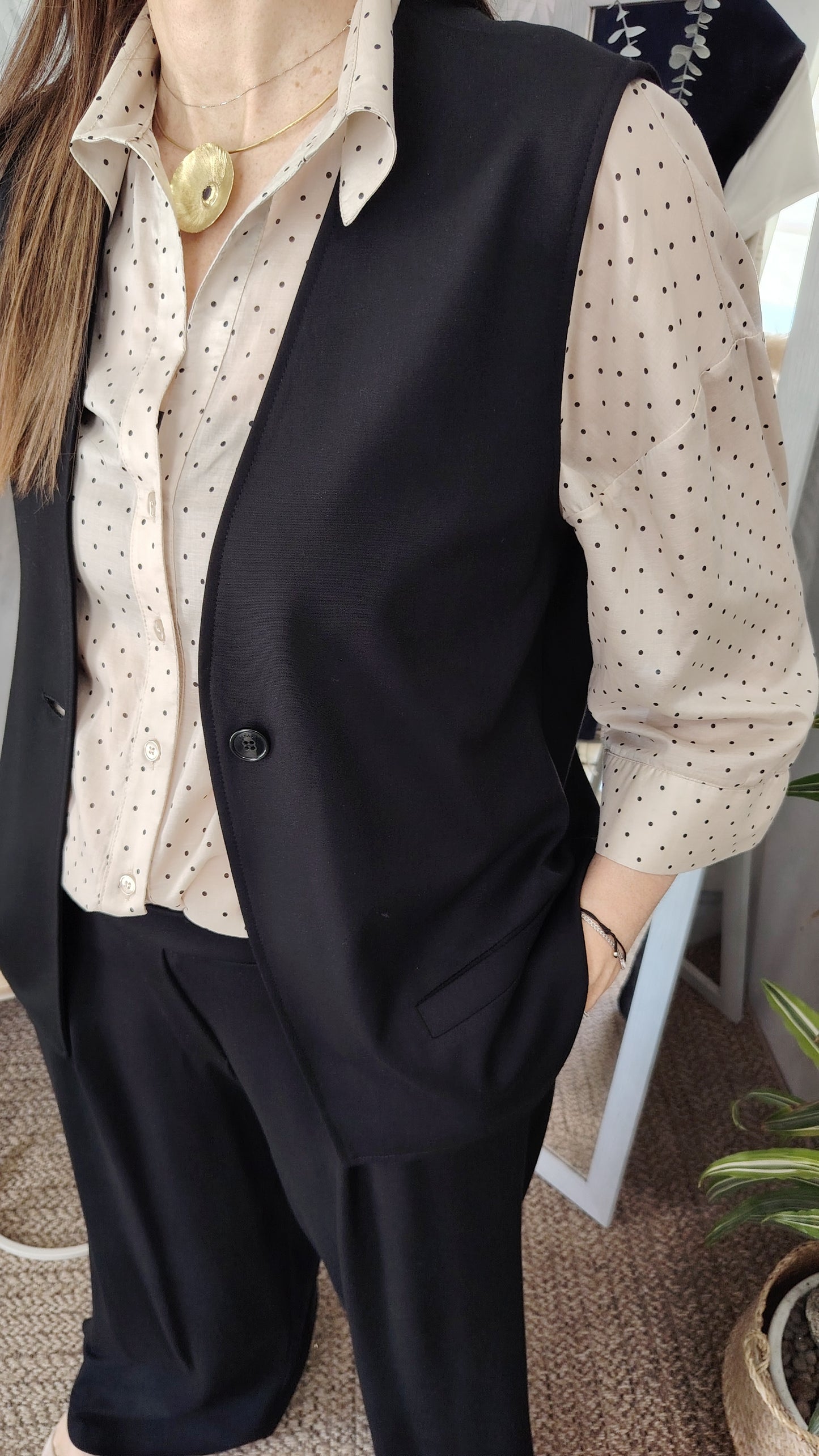 Gilet lungo in punto Milano
