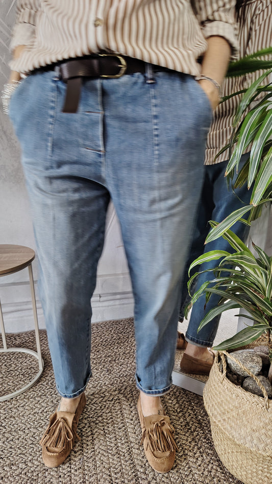 Jeans cinturino elasticato