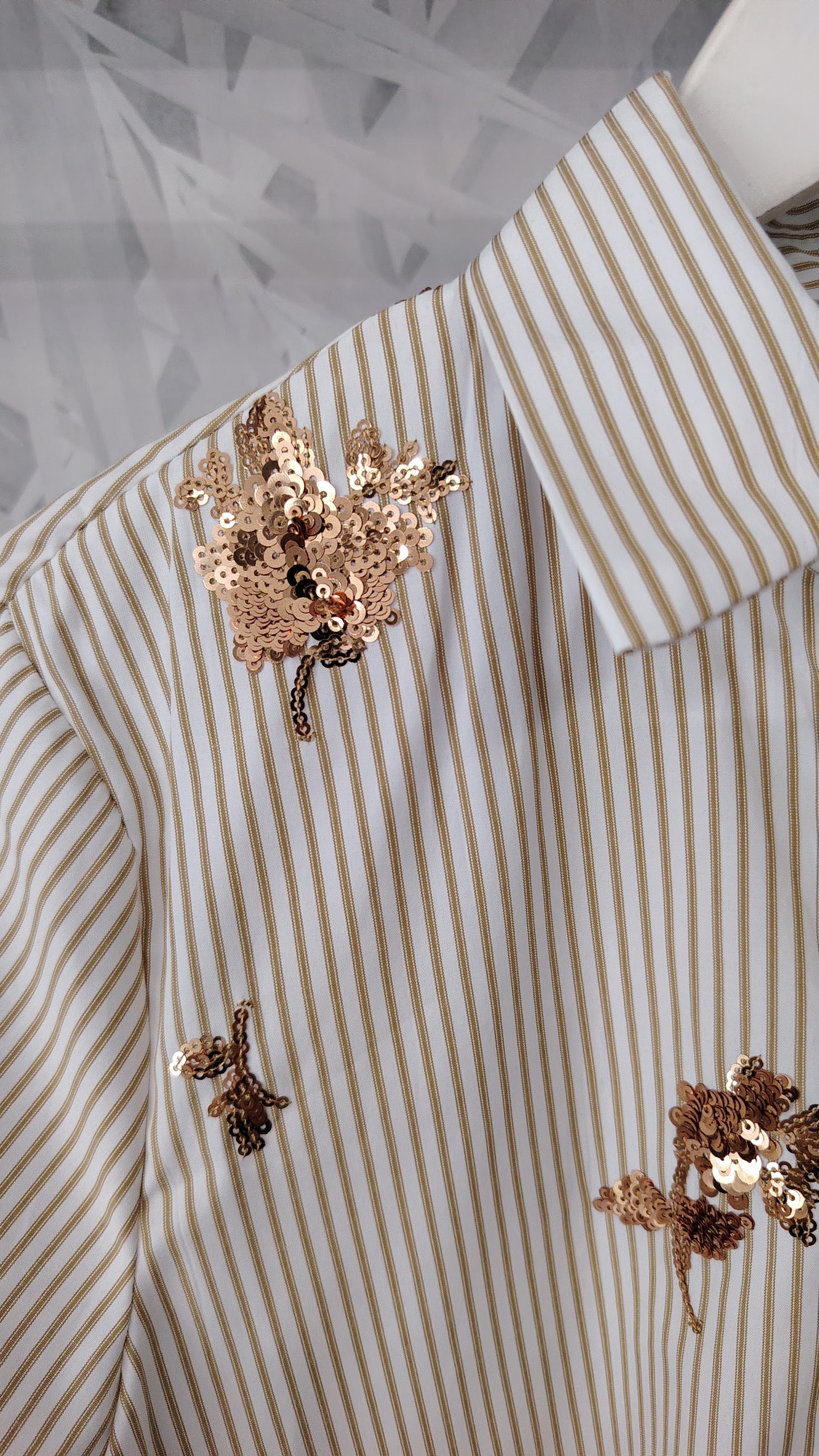 Camicia gessata con paillettes