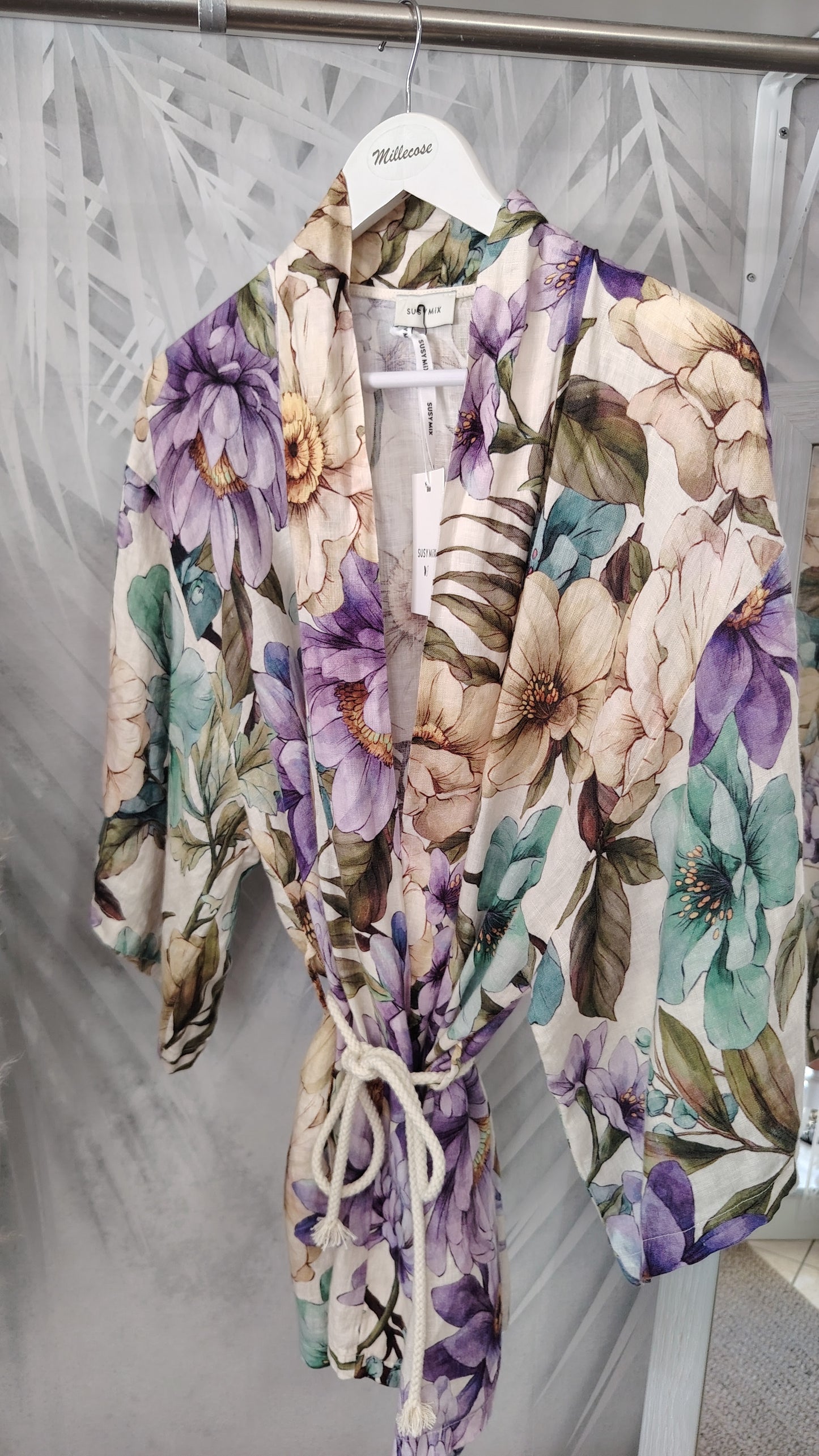 Kimono puro lino a fantasia