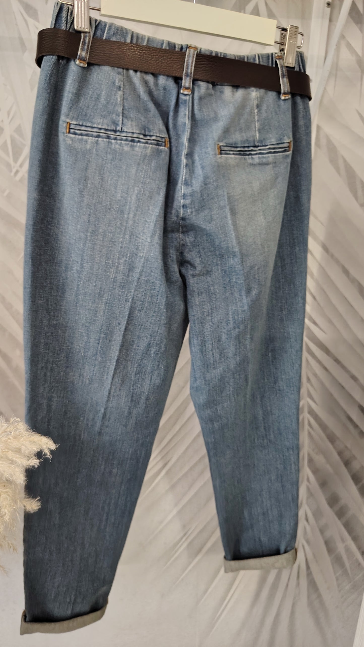 Jeans cinturino elasticato