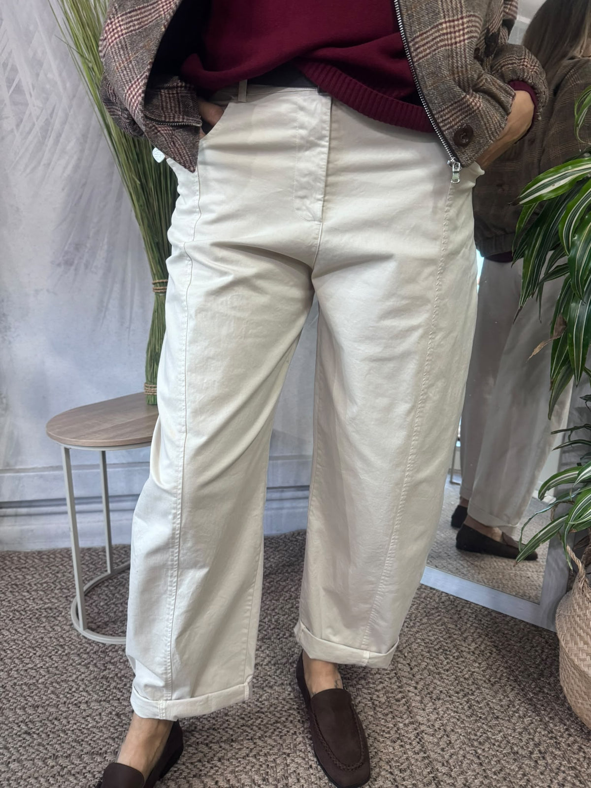 Pantaloni barrell cotone invernale