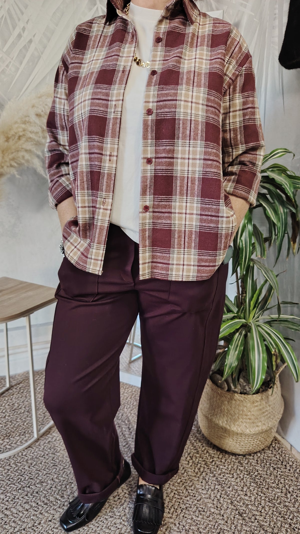 Camicia check over