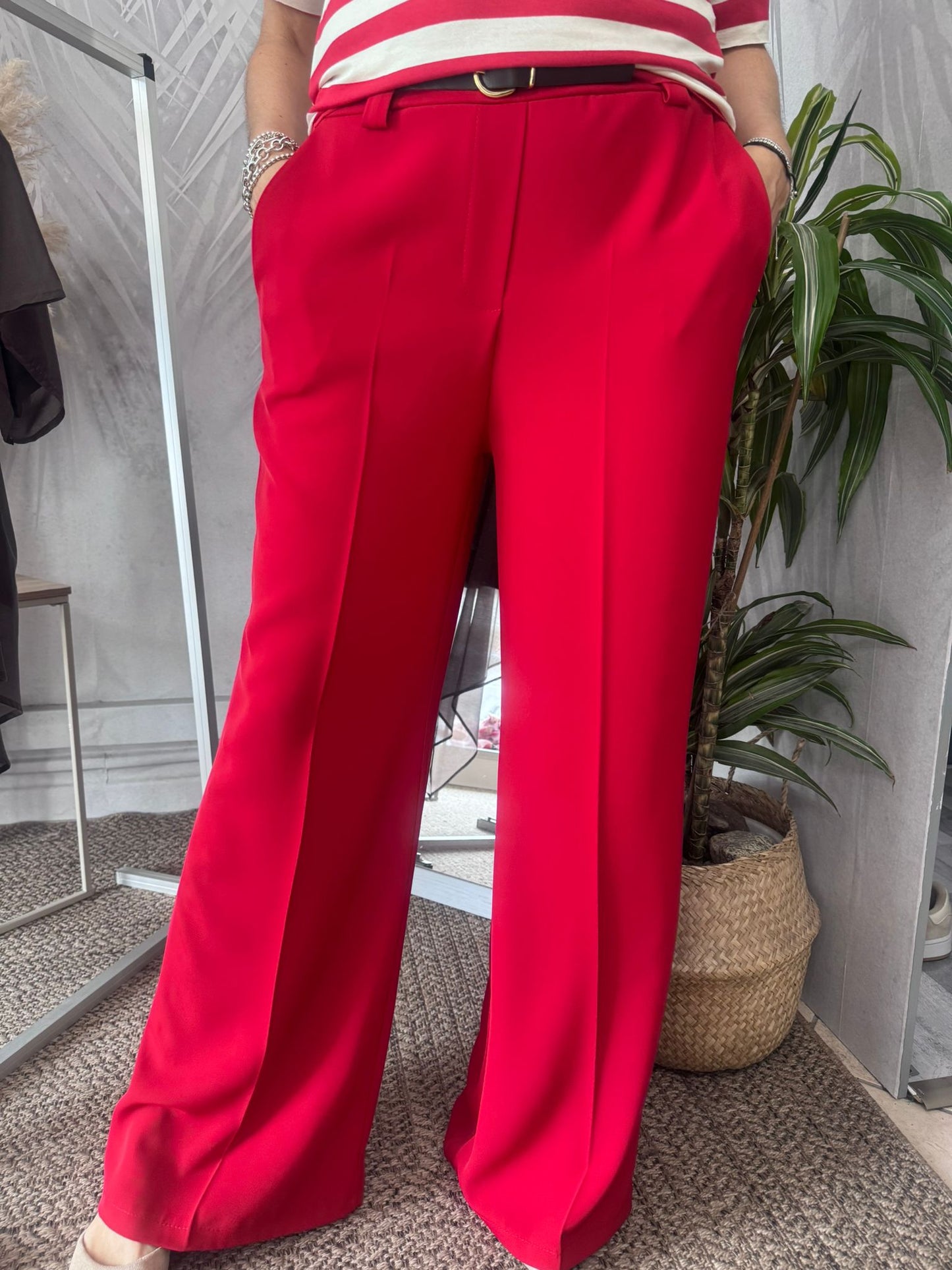 Pantaloni palazzo cinturino elasticato