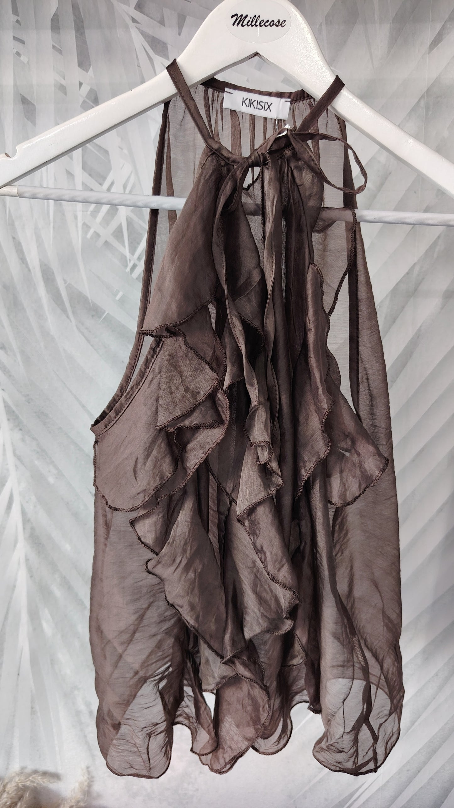 Blusa smanicata in georgette