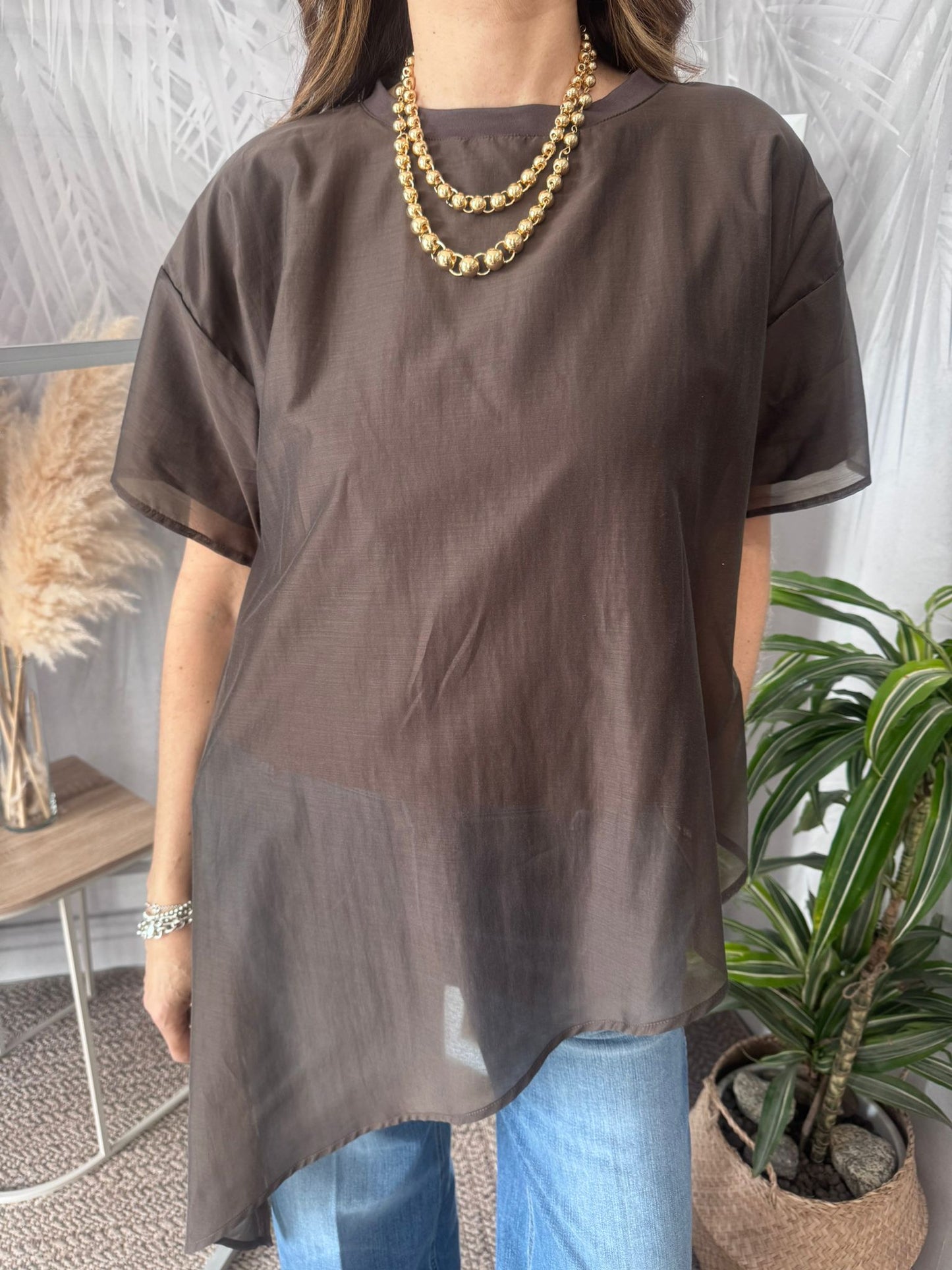 Blusa doppio tessuto