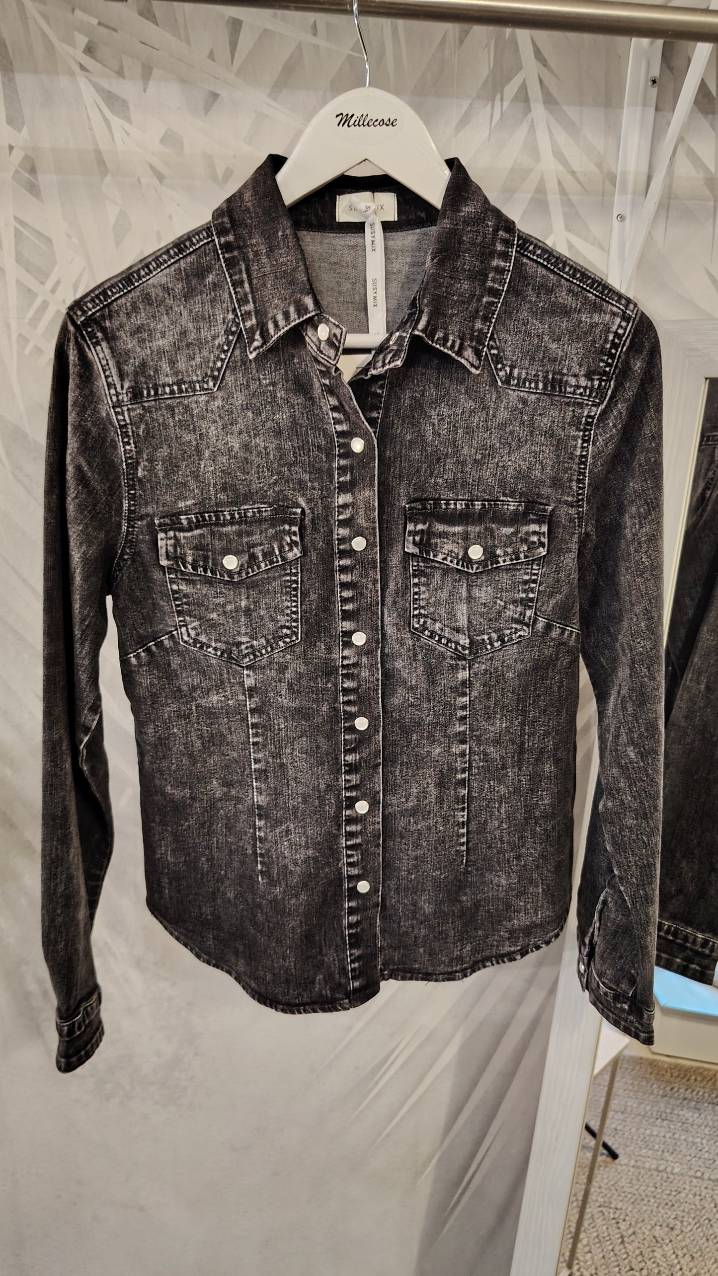 Camicia denim grigio