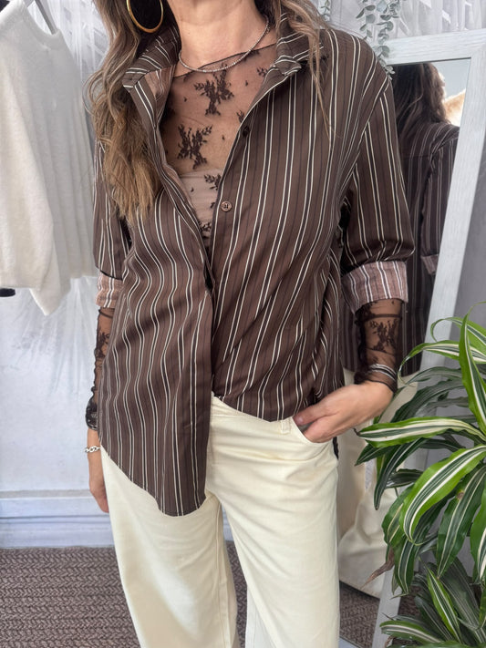 Camicia a righe lunga