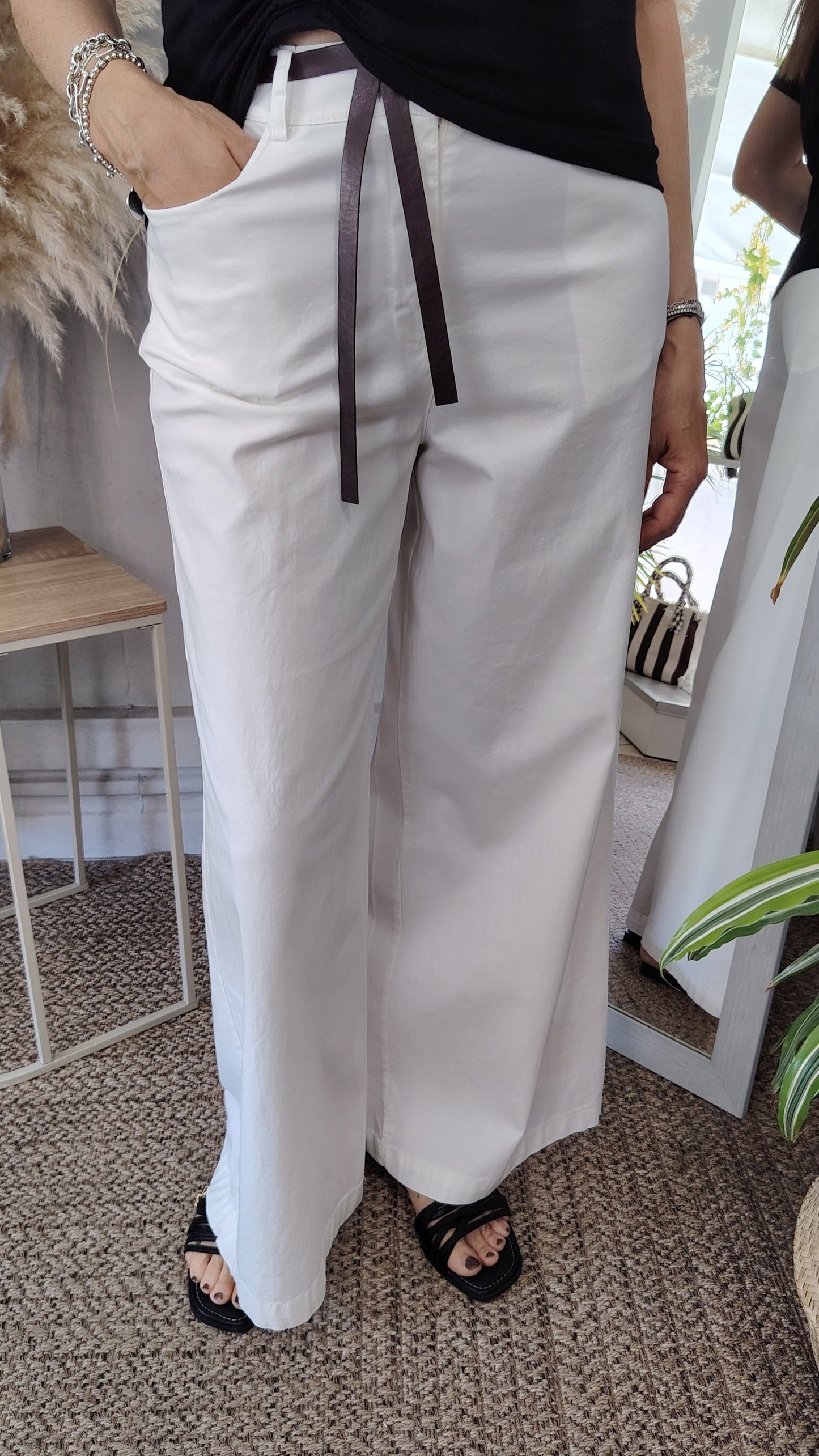 Pantaloni palazzo in cotone leggero