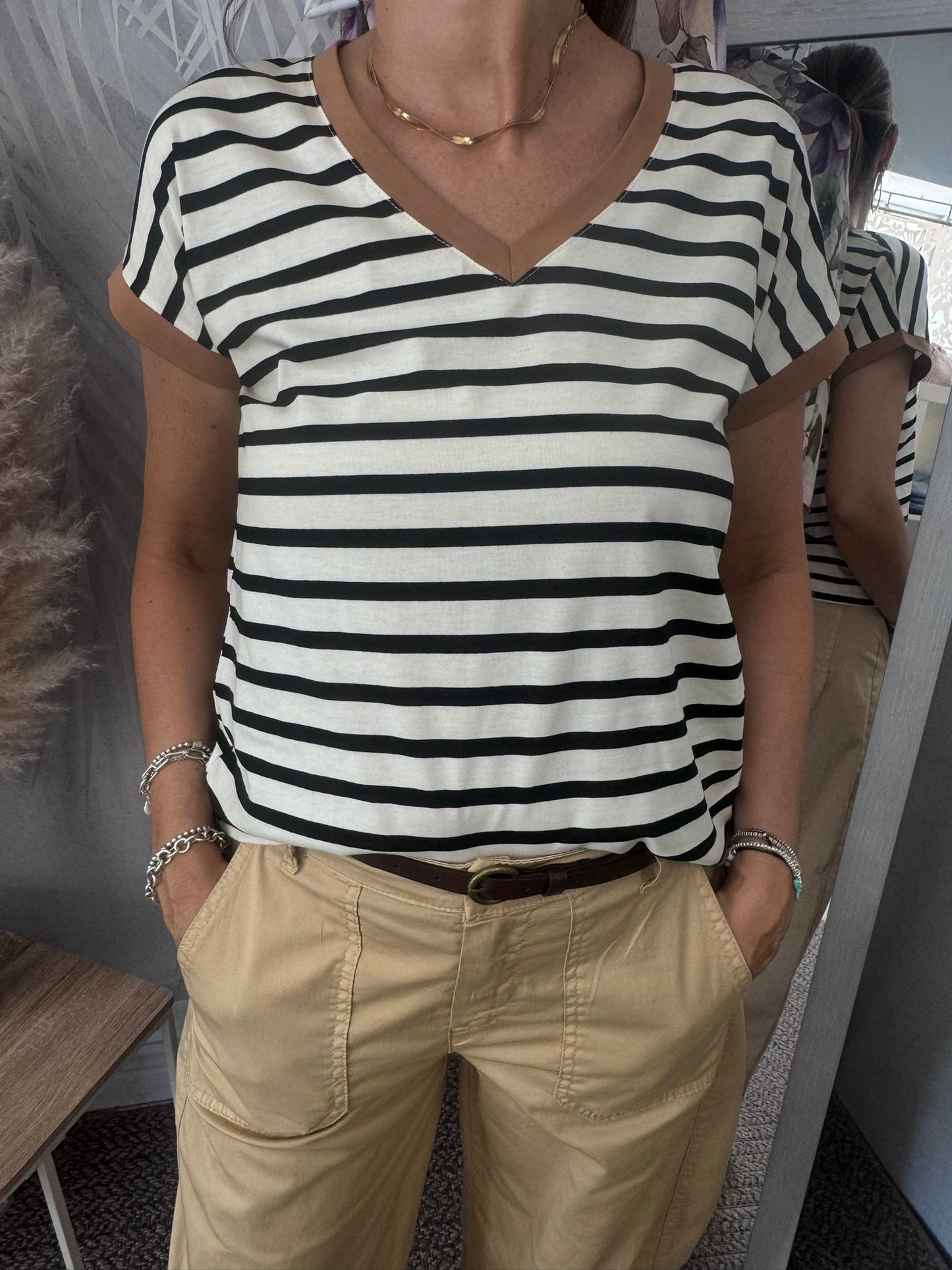 T-shirt bordi a contrasto