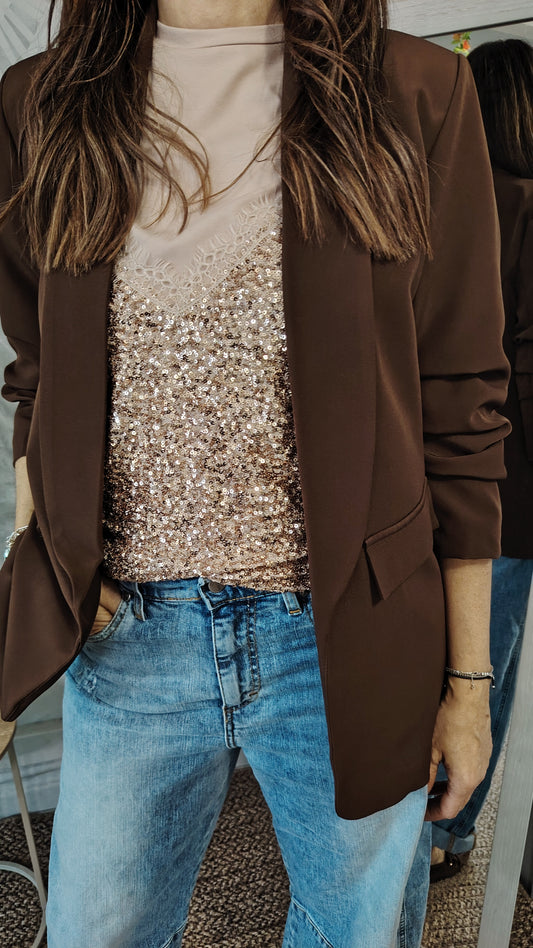 Blazer maniche arricciate