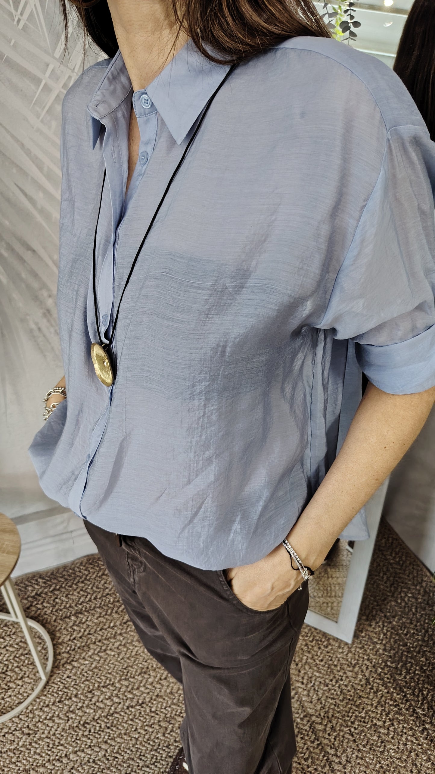 Camicia over in mussola