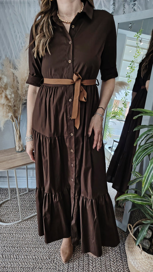 Abito chemisier in popeline di cotone