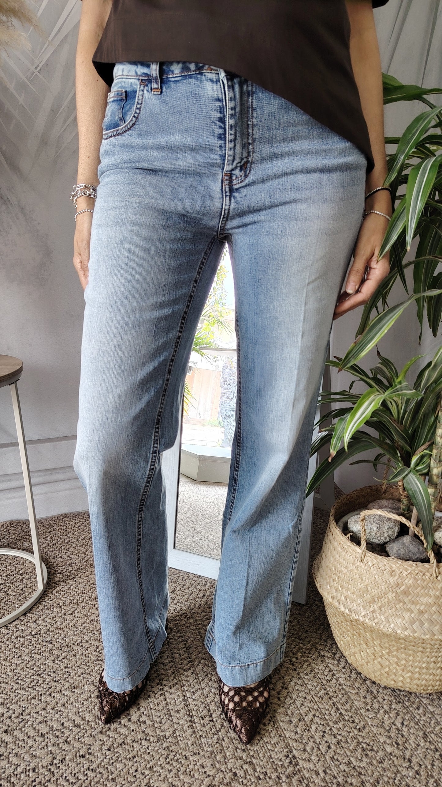 Jeans con bottoni tasche Emily