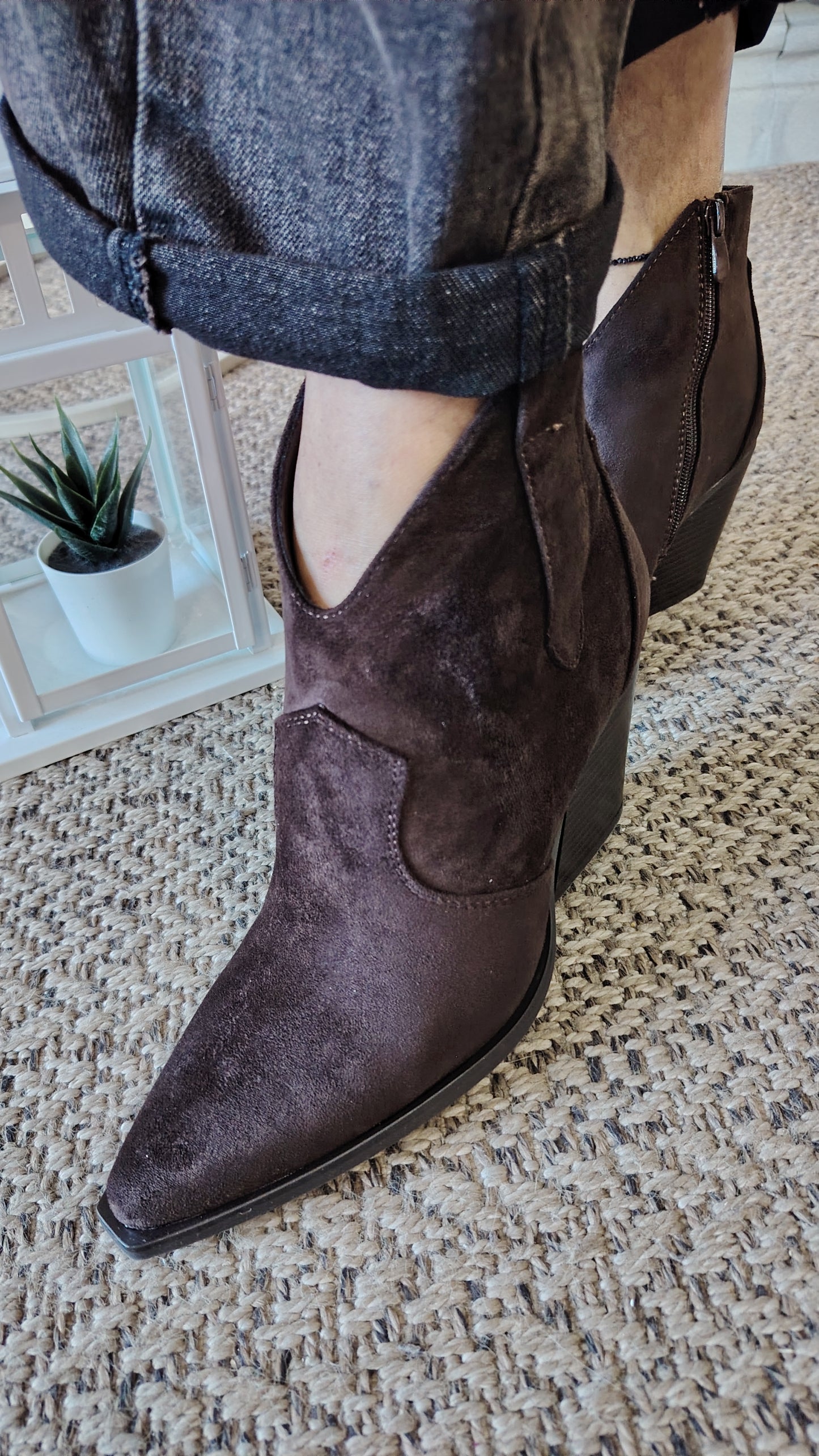 Texano scamosciato marrone