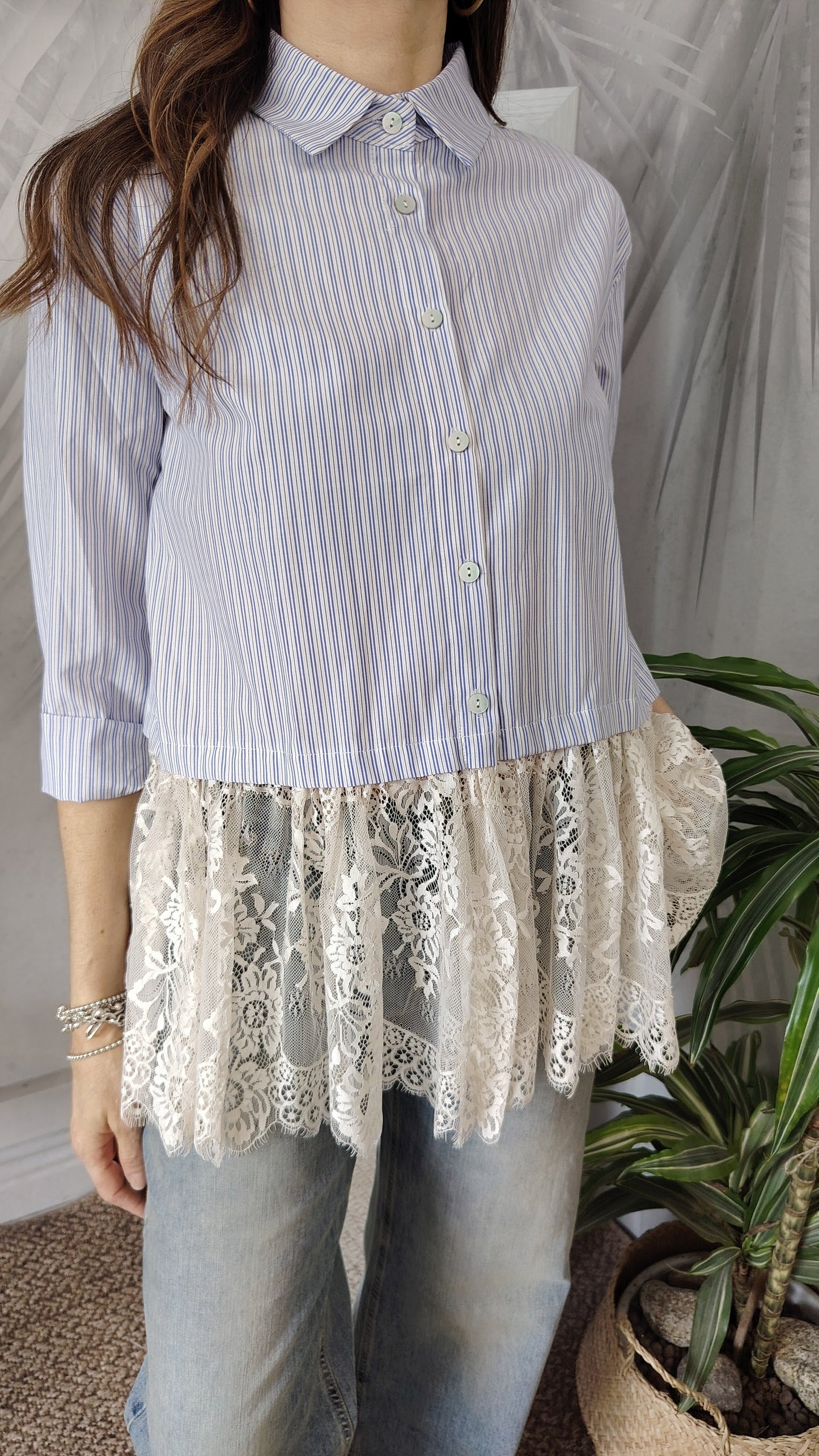 Camicia over con pizzo
