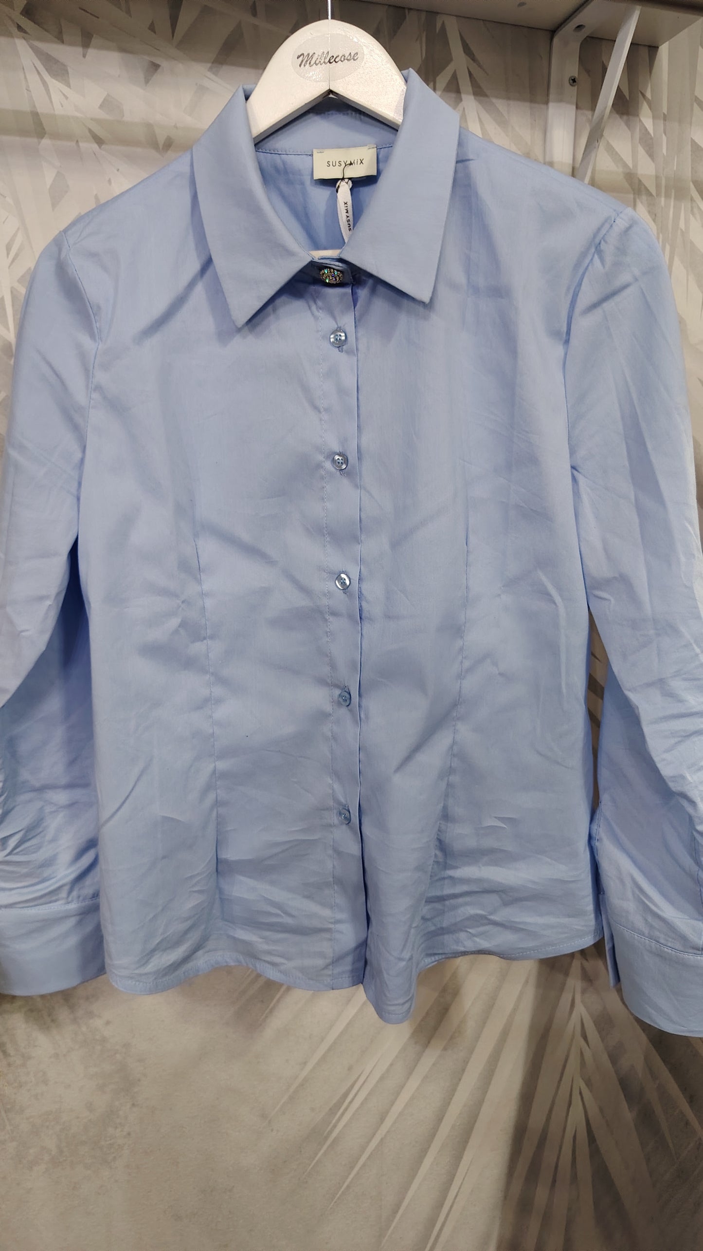 Camicia bottone gioiello