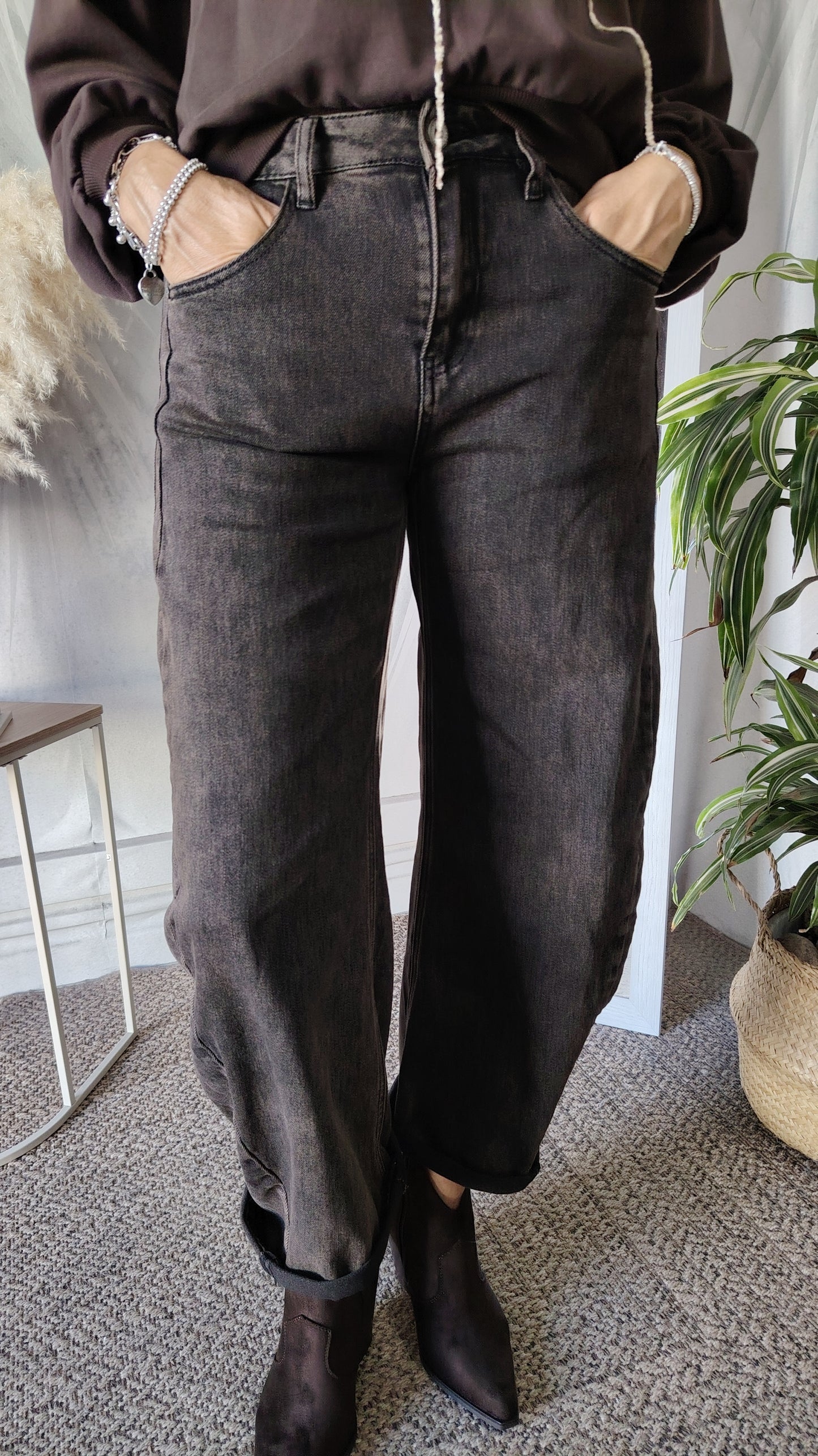 Jeans lavaggio marrone
