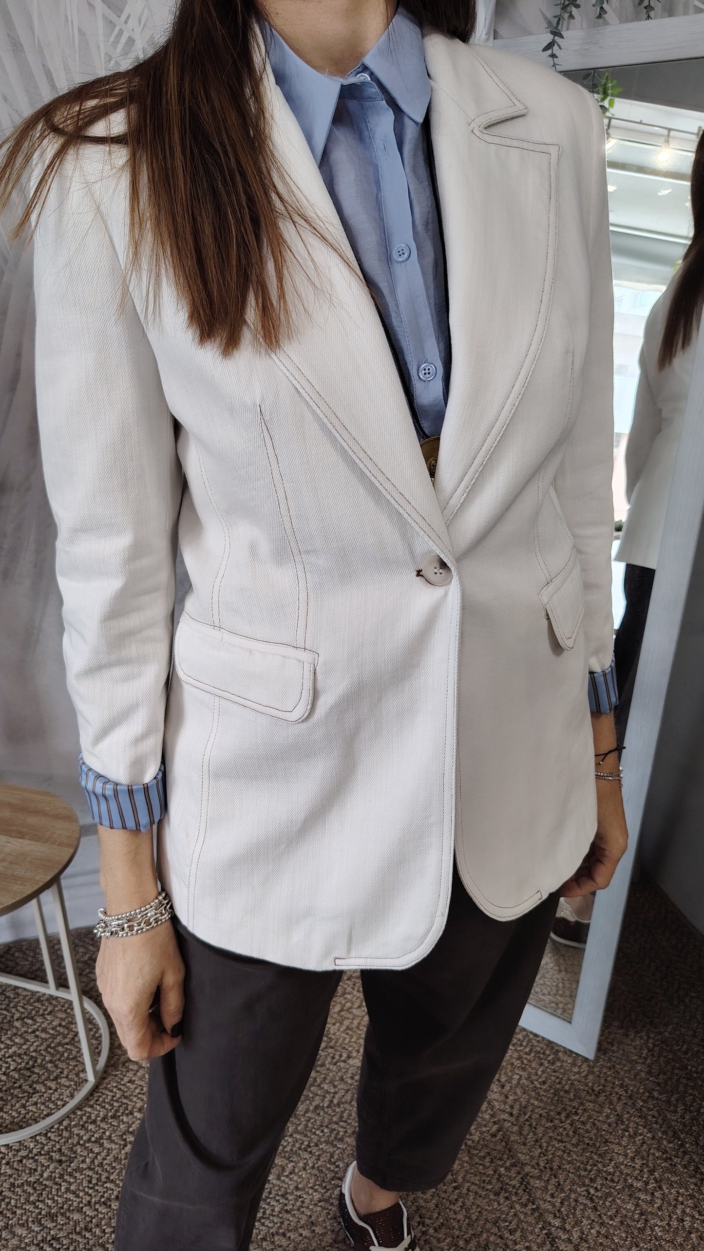 Giacca denim bianca