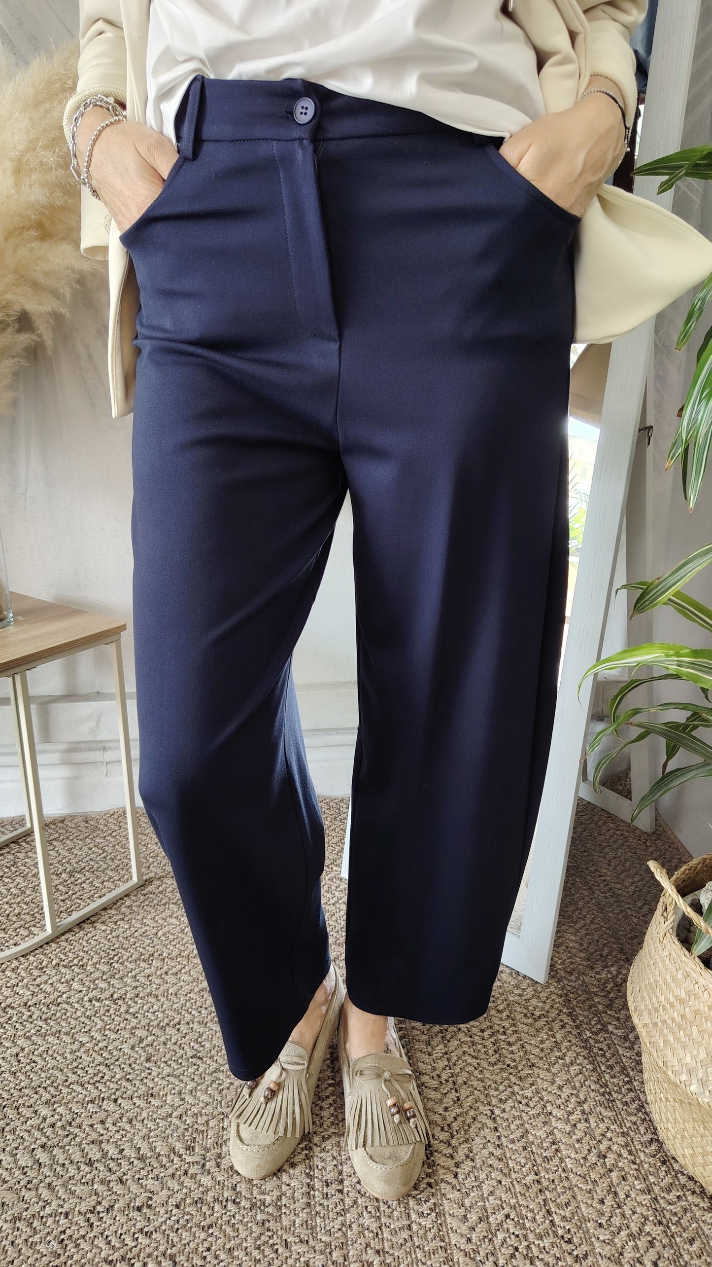 Pantalone morbido punto Milano leggero