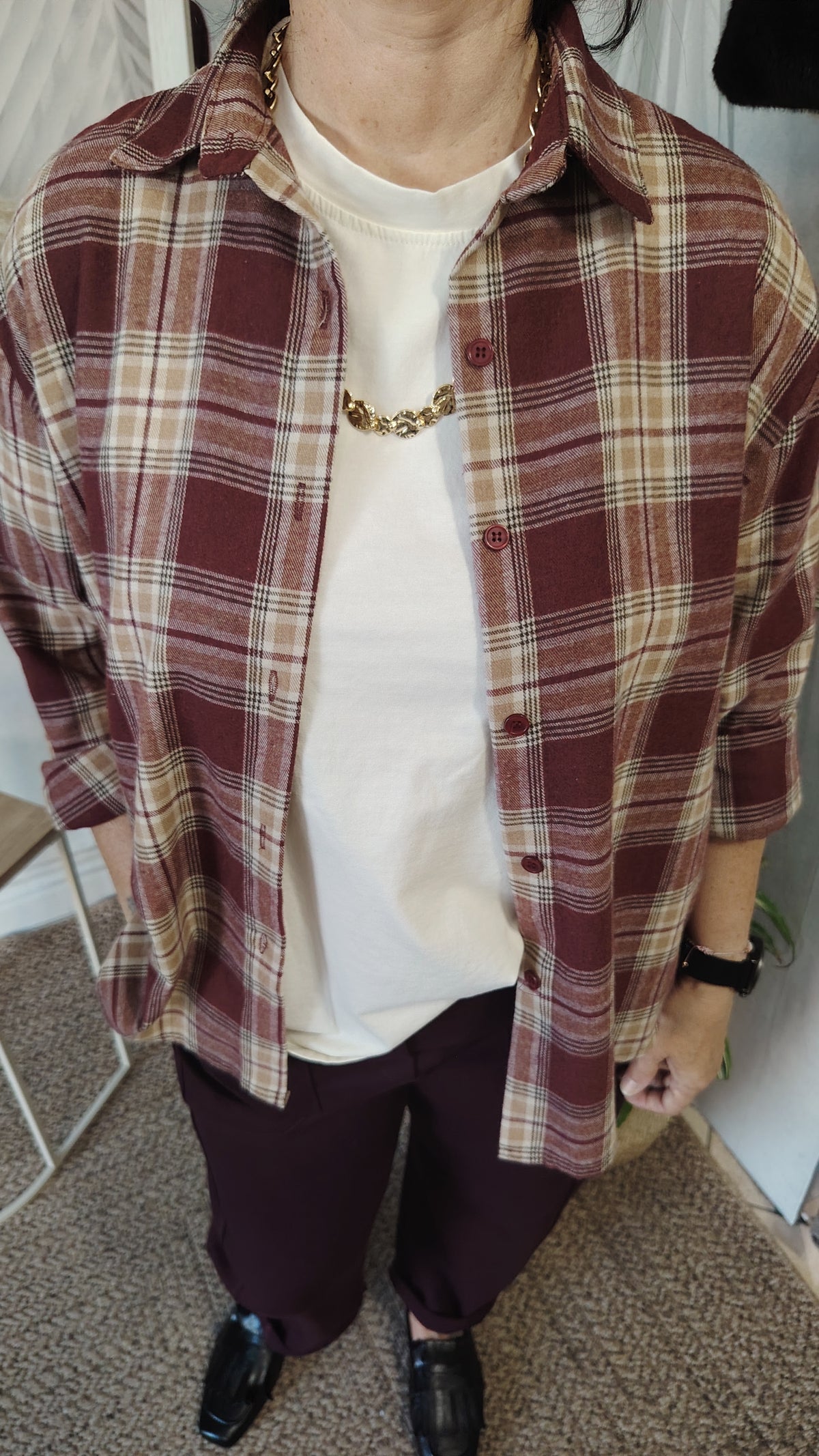 Camicia check over
