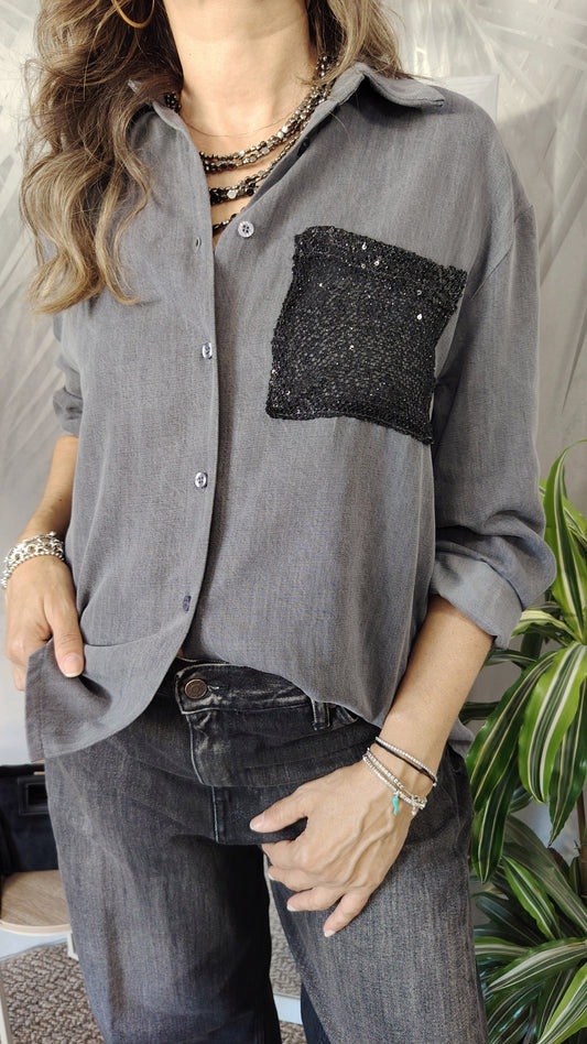 Camicia  tasca paiettes