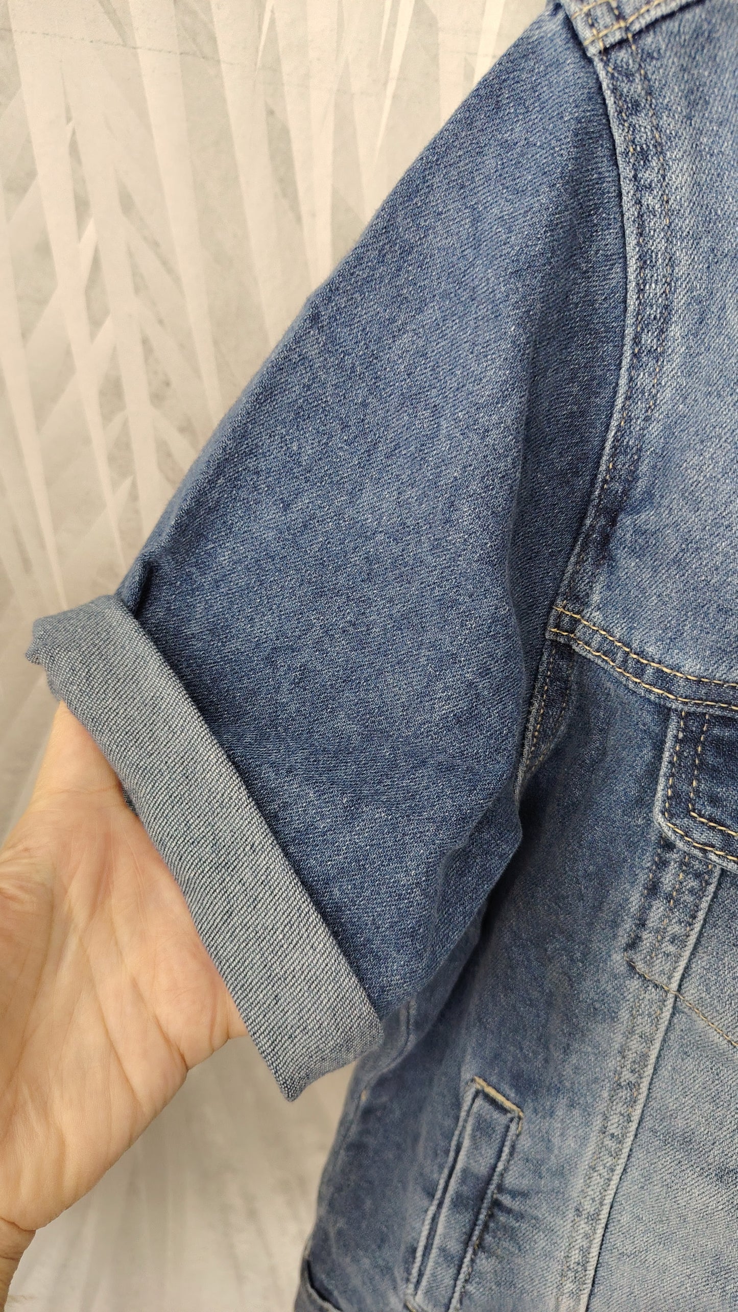 Giubbino denim manica 3/4