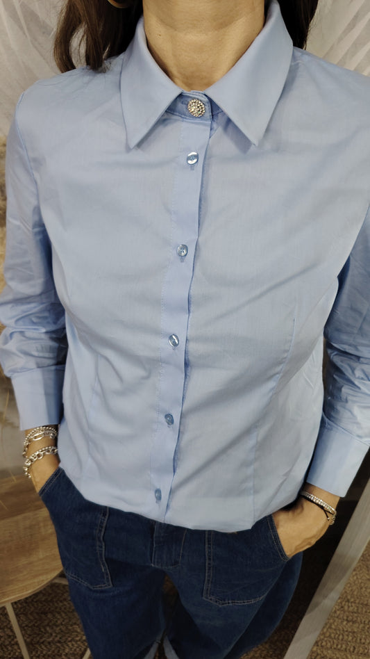 Camicia bottone gioiello