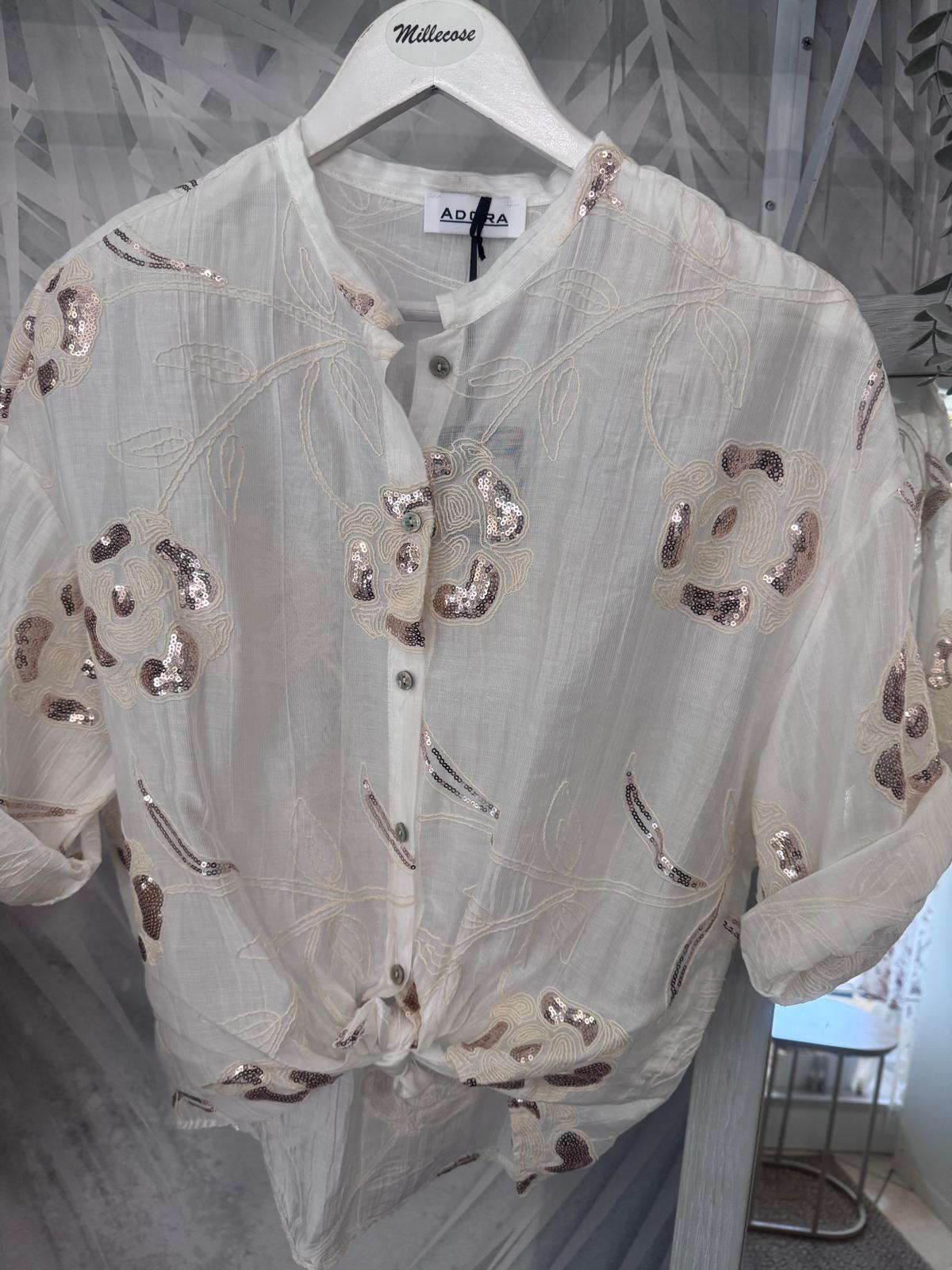 Camicia con ricami paillettes